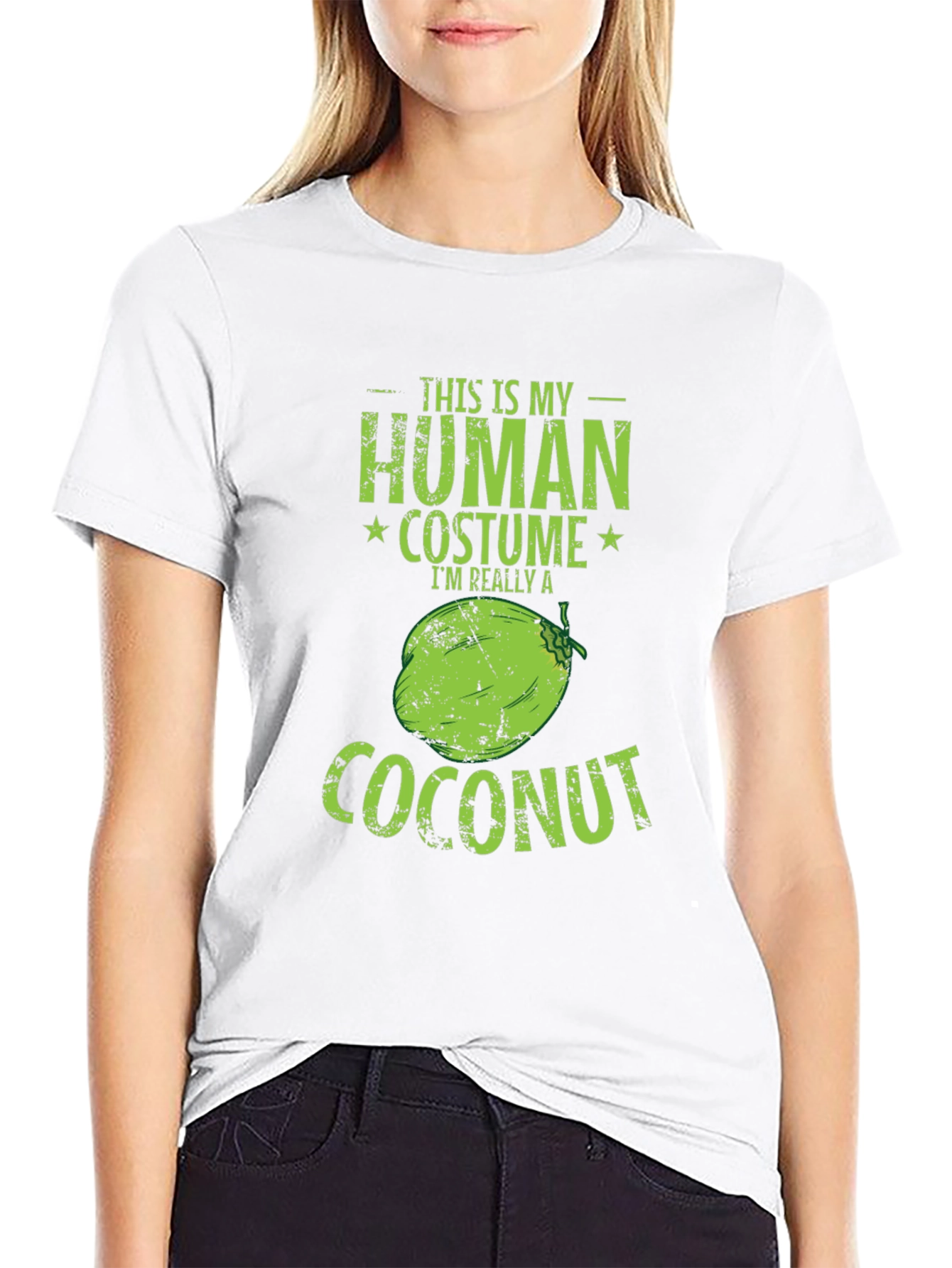Black Human Costume Coconut Graphic Tee view 9