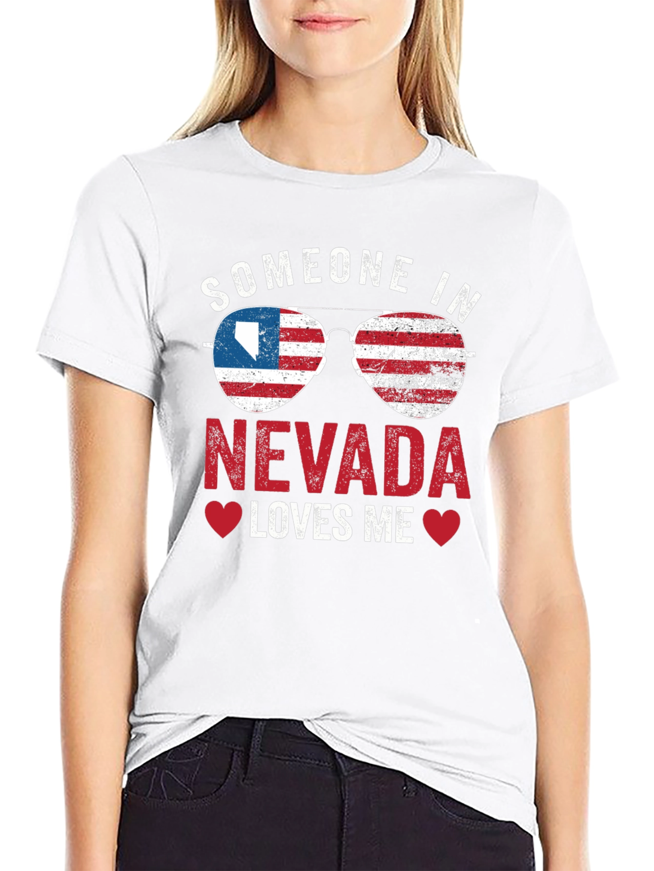 Black Nevada Loves Me Graphic T-Shirt view 9