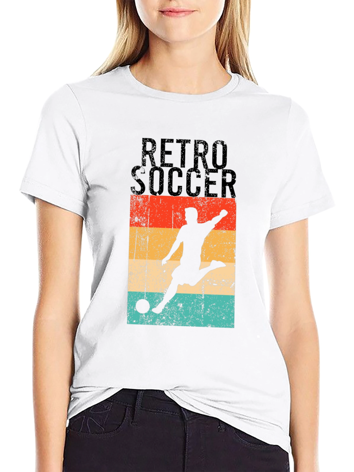 Black Retro Soccer Graphic T-Shirt - Stylish Casual Wear view 9