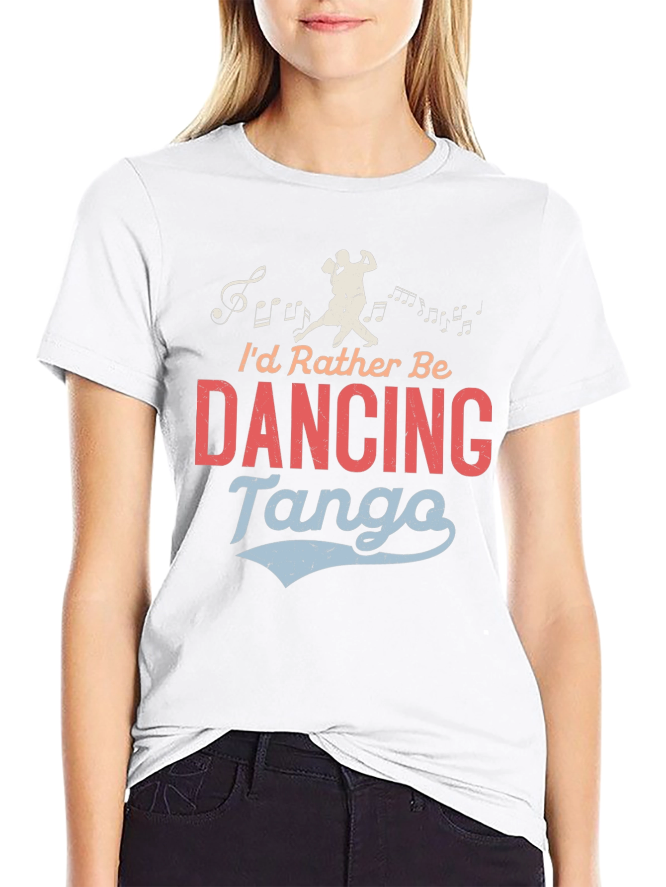 Black Dancing Tango Graphic Tee - Black Crew Neck view 9