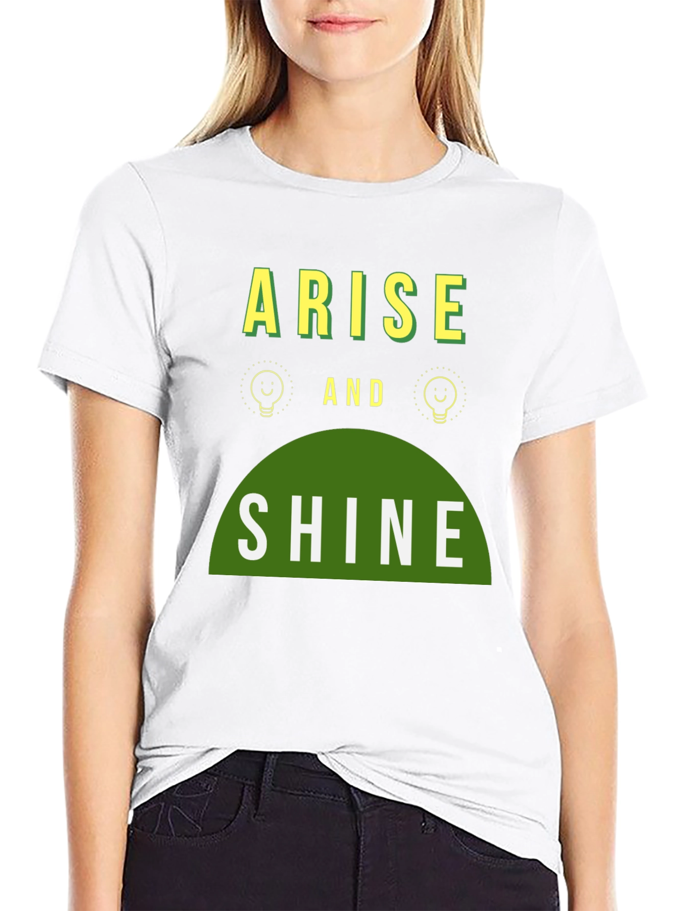 Black Arise and Shine Graphic Tee - Black Cotton Blend view 9