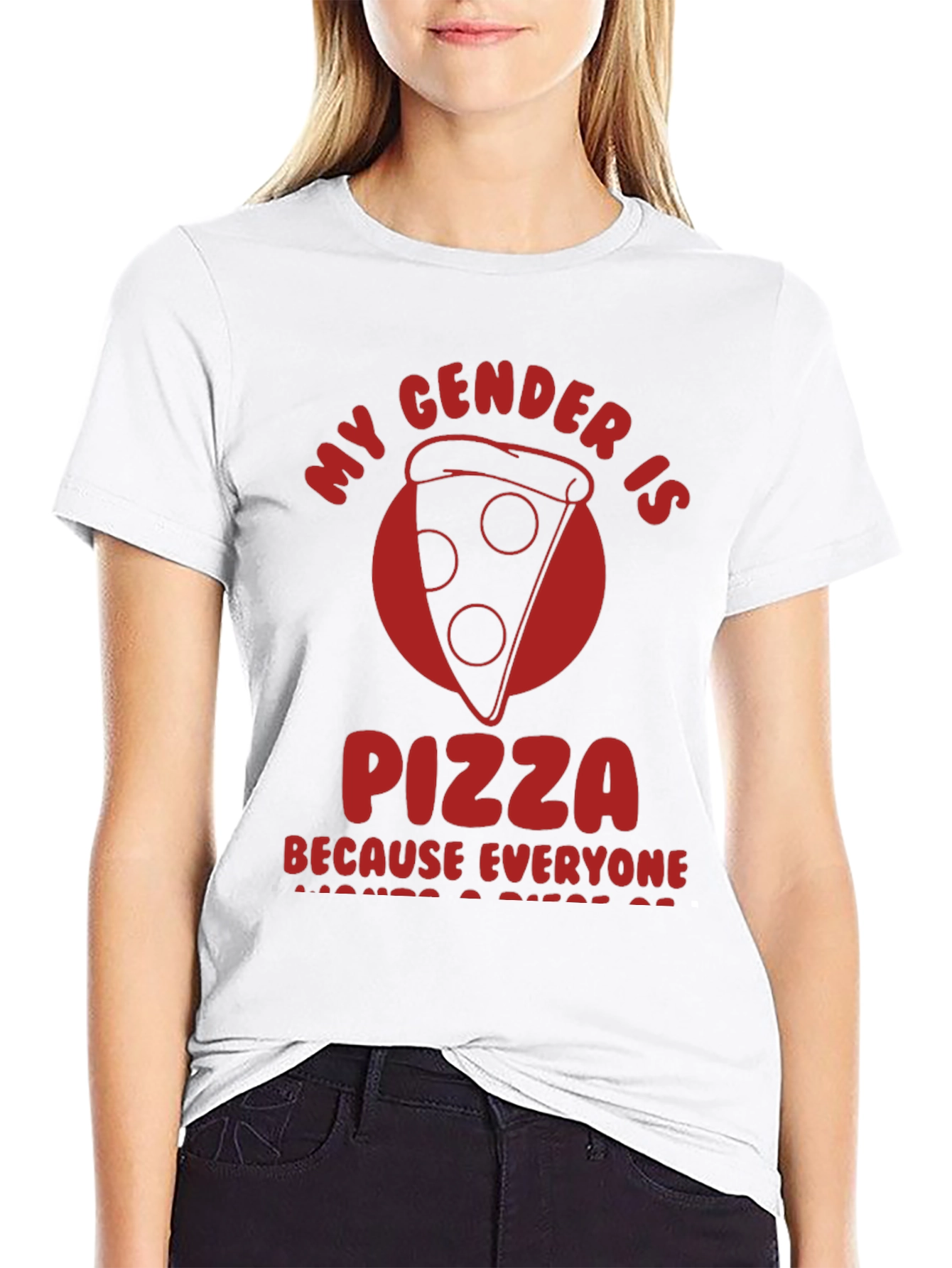 Black My Gender Is Pizza T-Shirt - Funny Novelty Tee view 9