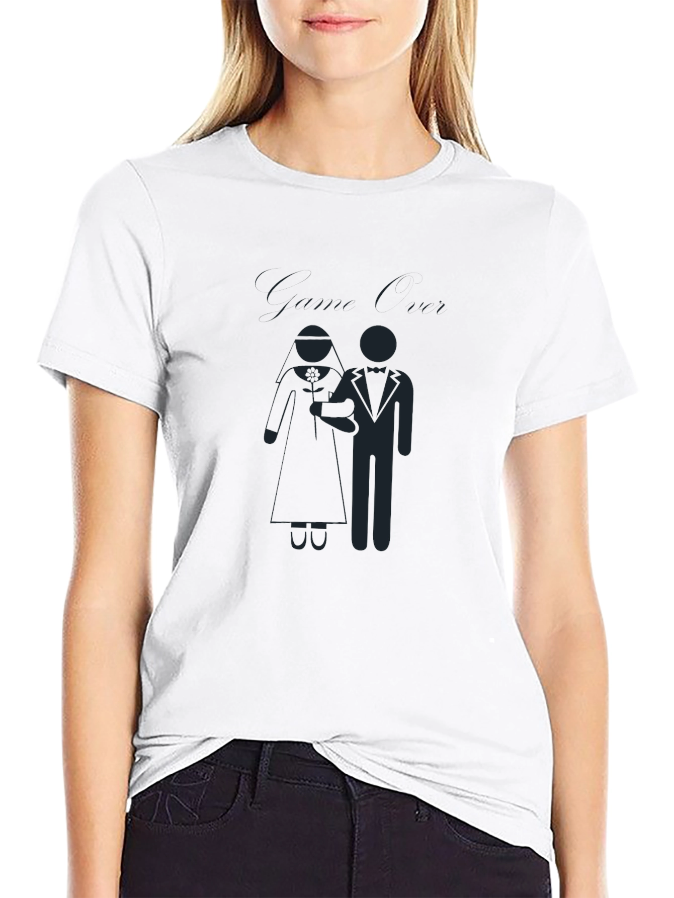 Black Bride & Groom Graphic Tee - Wedding Celebration Shirt view 9