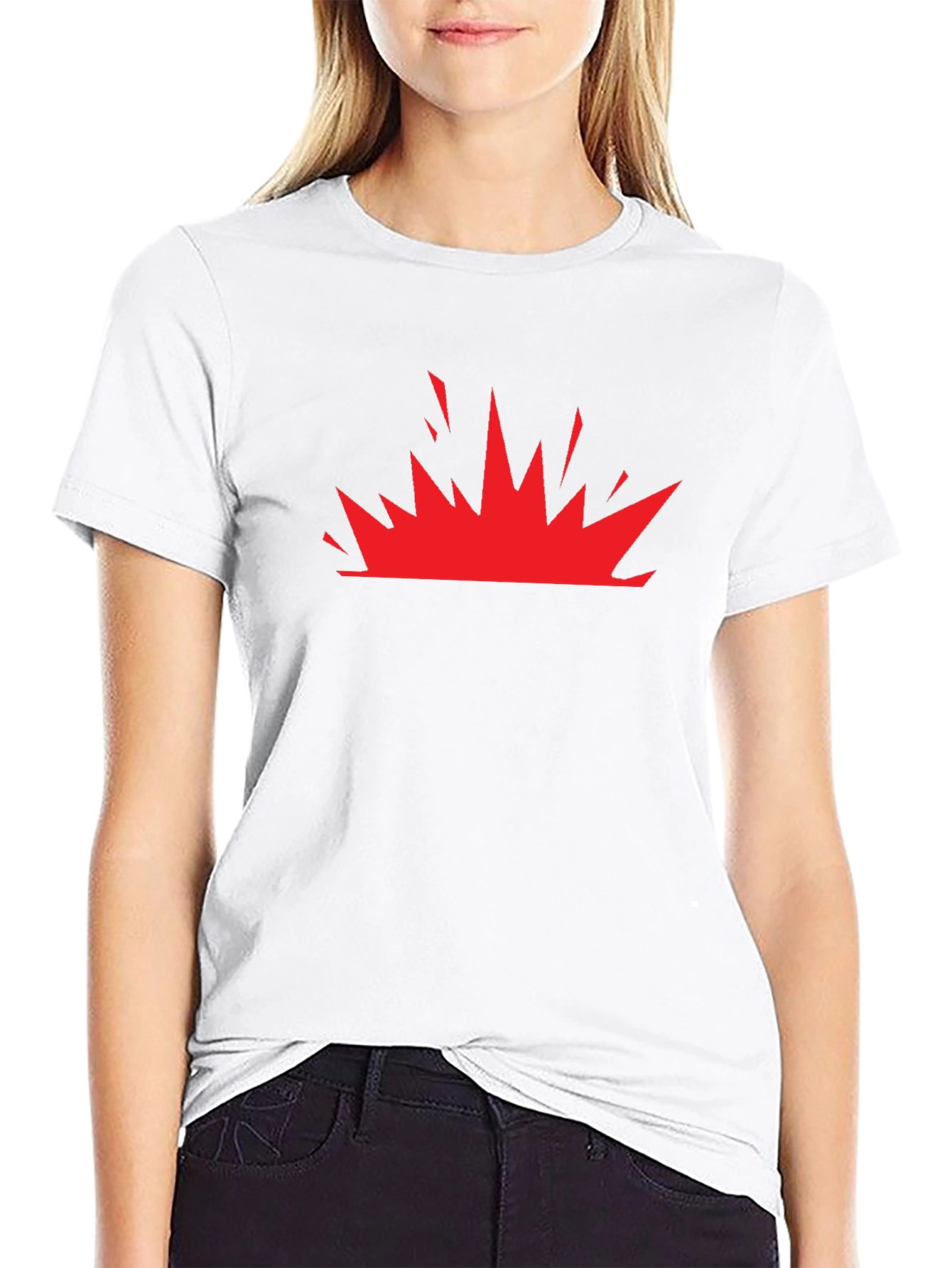 Black Red Burst Graphic Black T-Shirt view 9