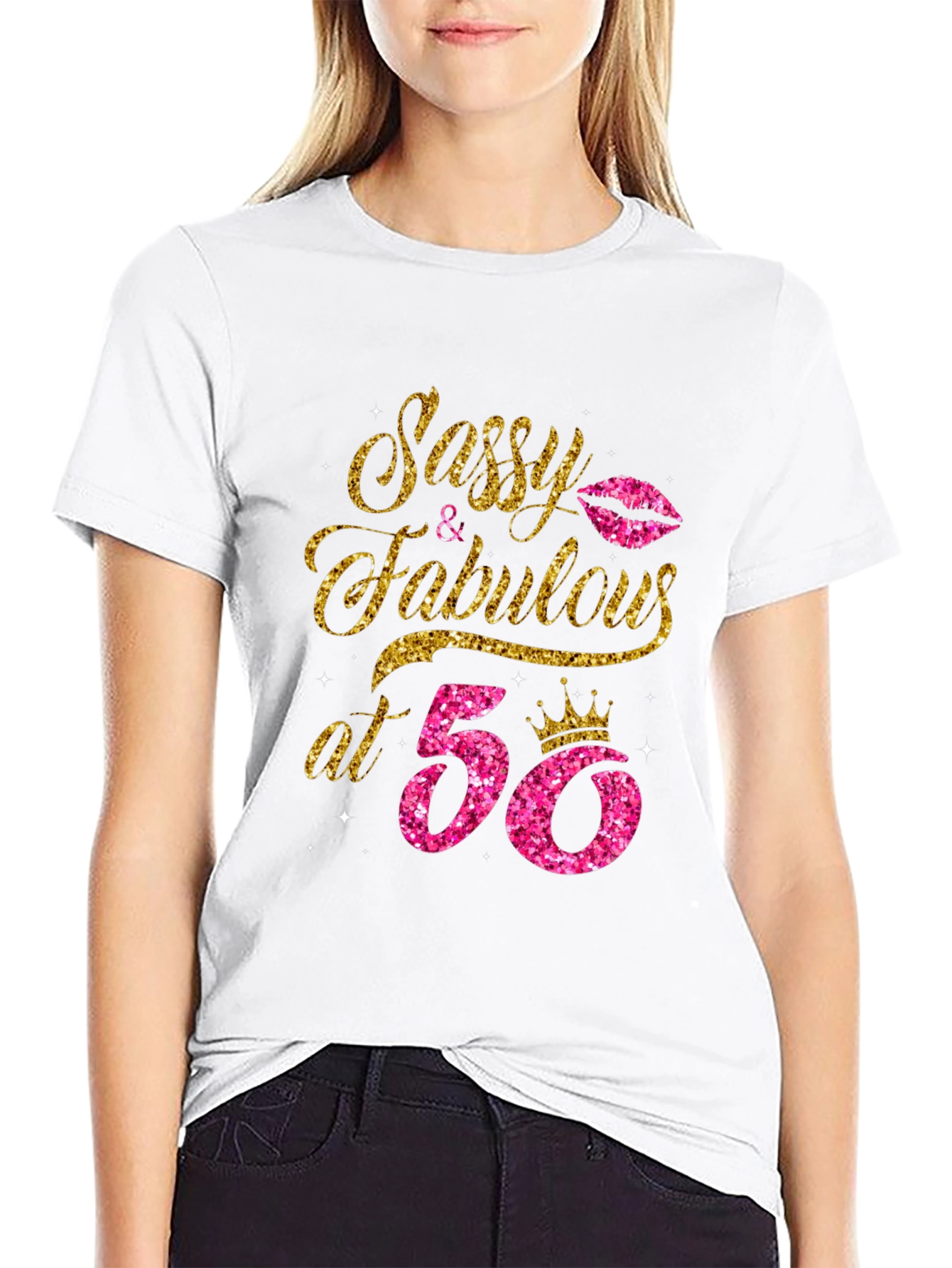 Black Sassy & Fabulous at 50 Birthday T-Shirt view 9