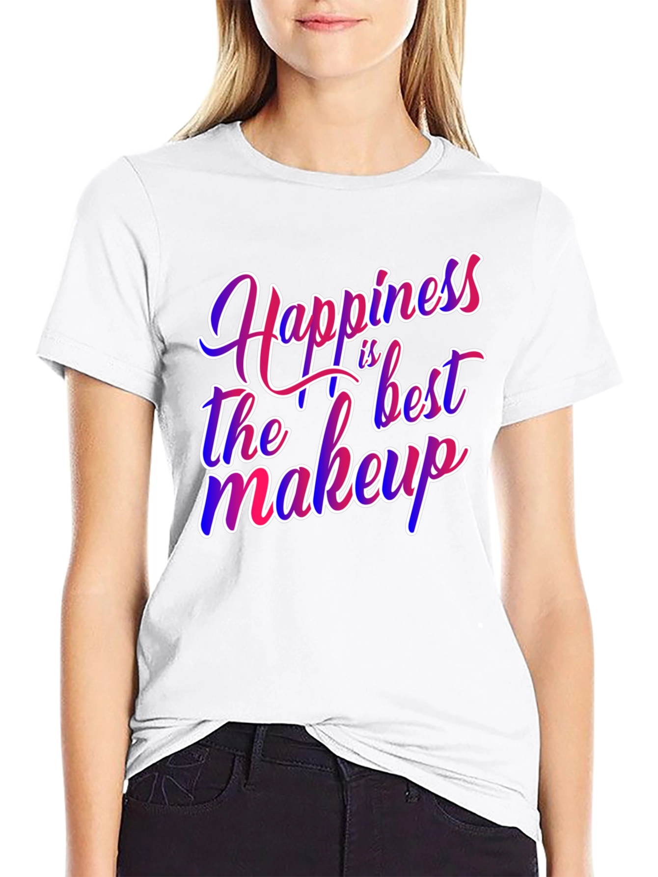 Black Happiness is the Best Makeup Graphic Tee view 9