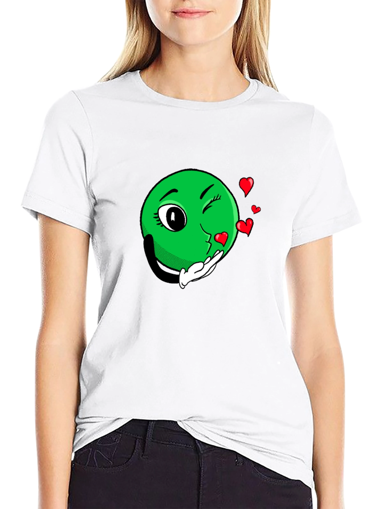 Black Emoji Love Black T-Shirt view 9