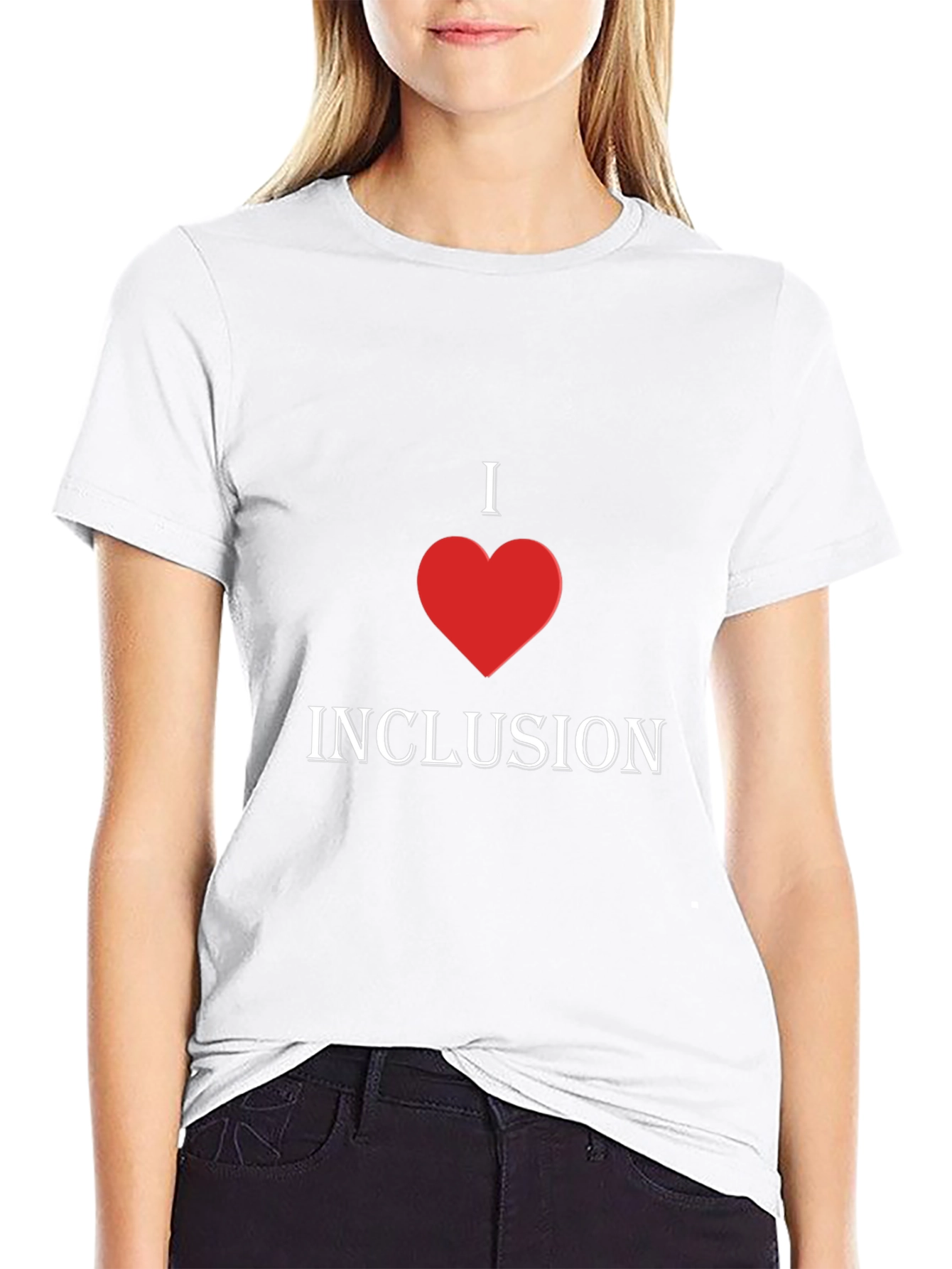 Black I Heart Inclusion T-Shirt - Stylish Graphic Tee view 9