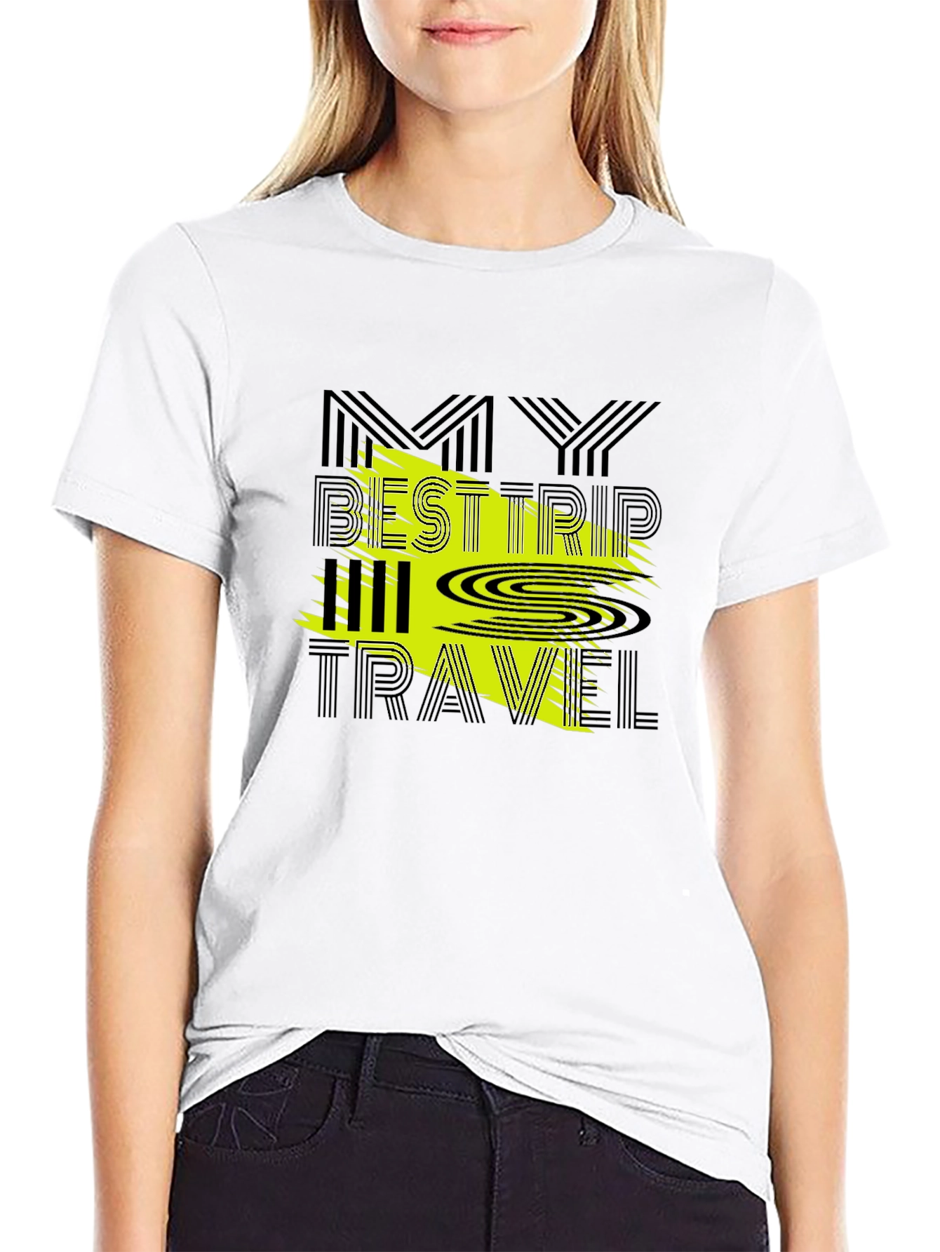 Black My Best Trip All Travel Graphic Tee - Black view 9