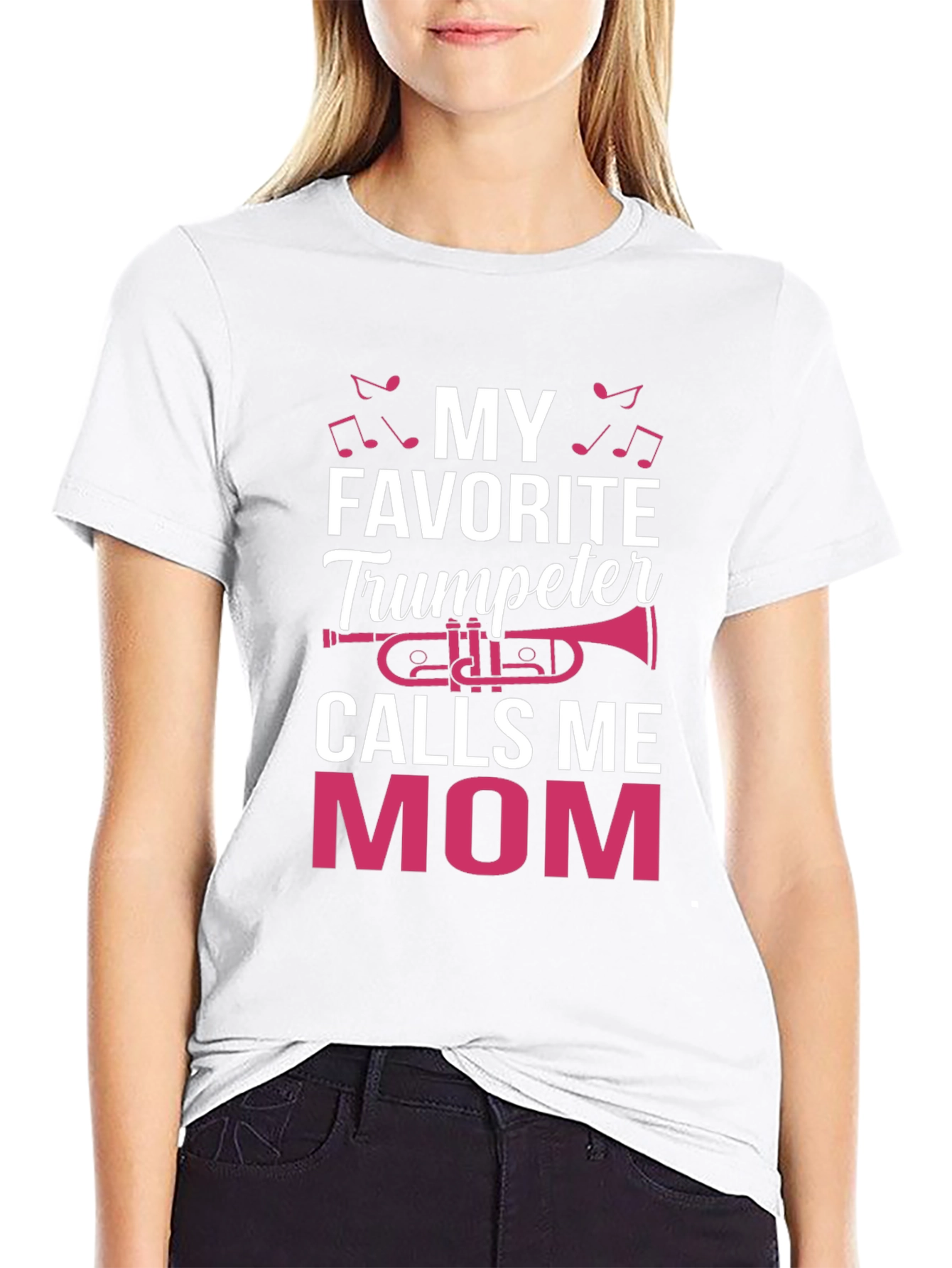 Black My Favorite Trumpeter Calls Me Mom T-Shirt view 9