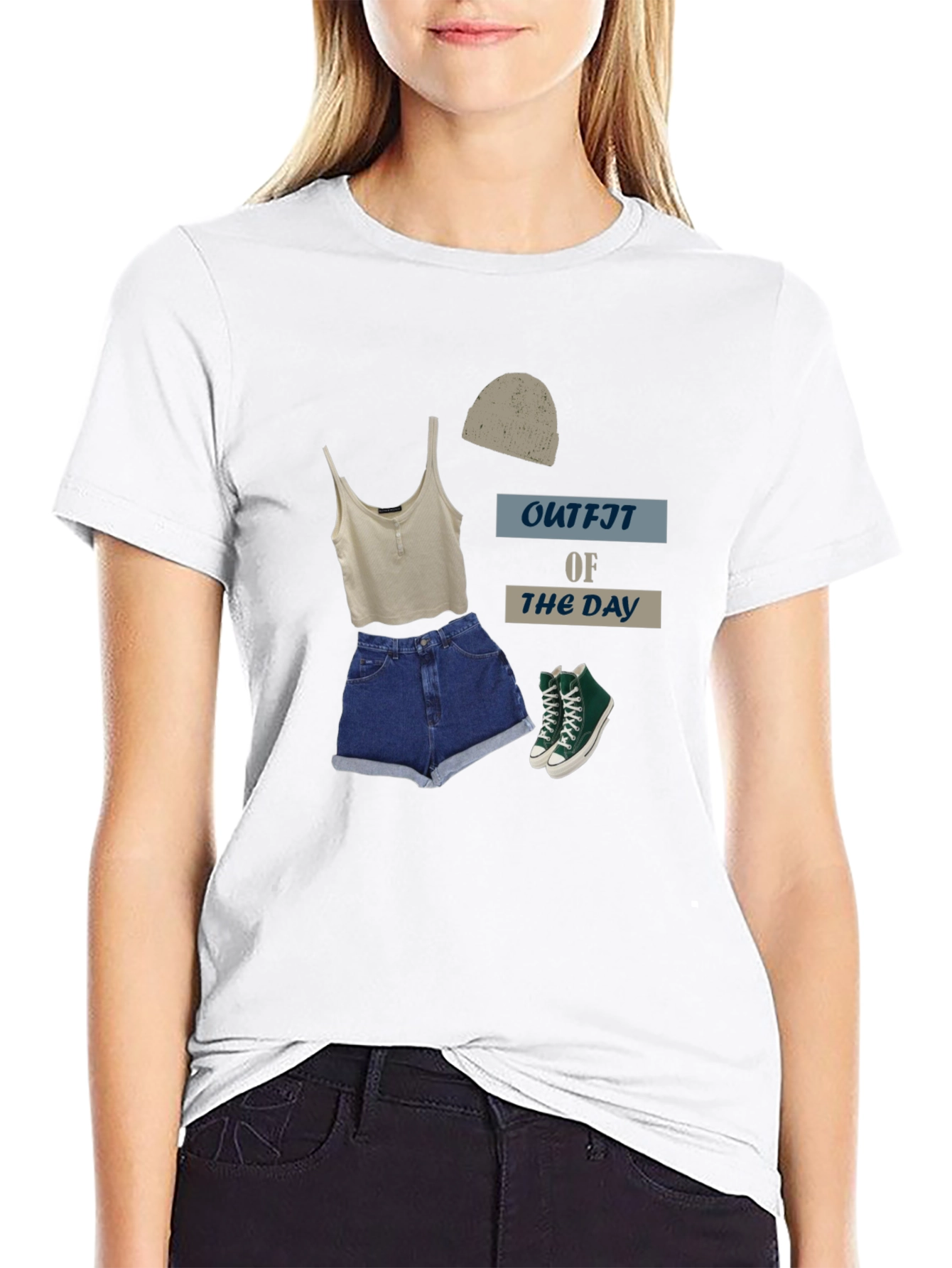 Black Outfit of the Day Graphic T-Shirt view 9