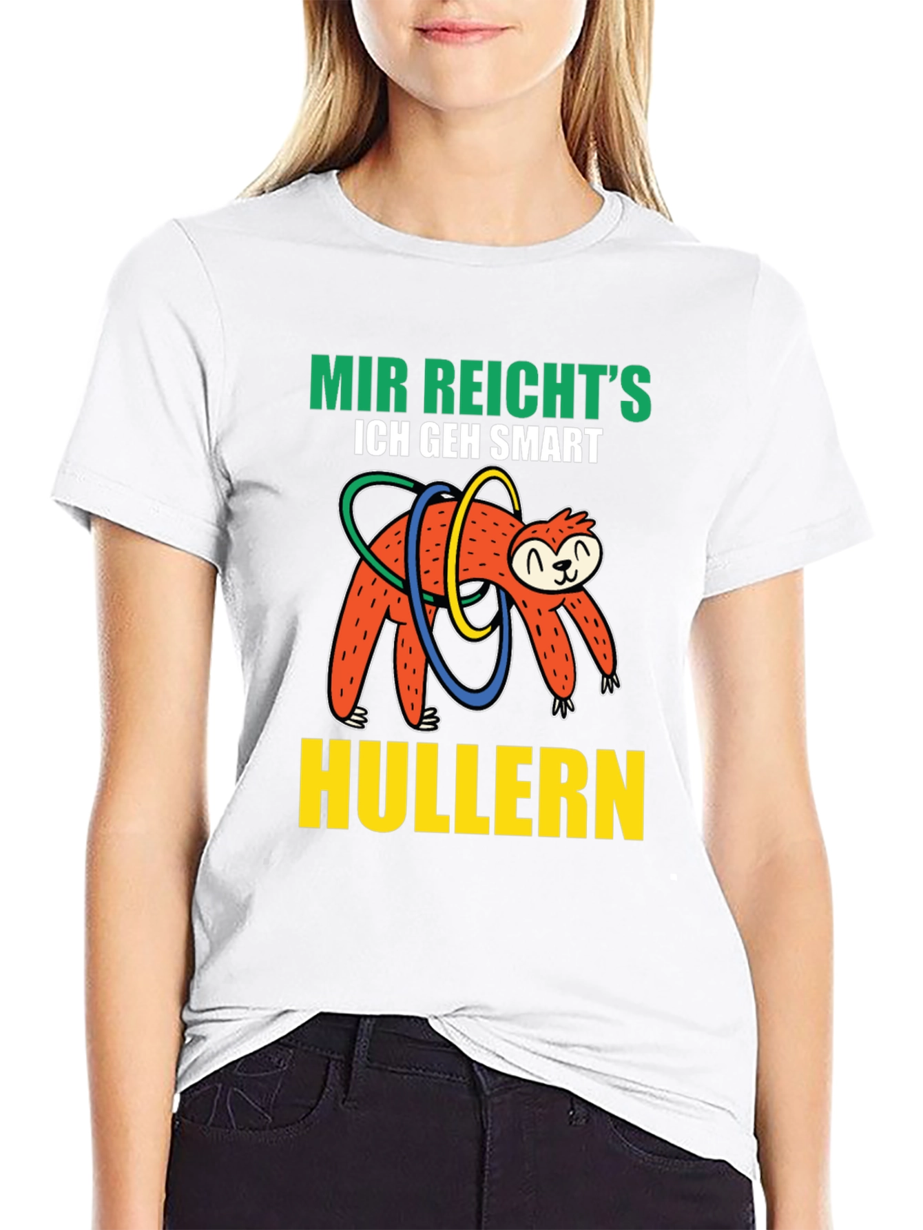 Black Mir Reicht's Sloth Hulla Hooping T-Shirt view 9