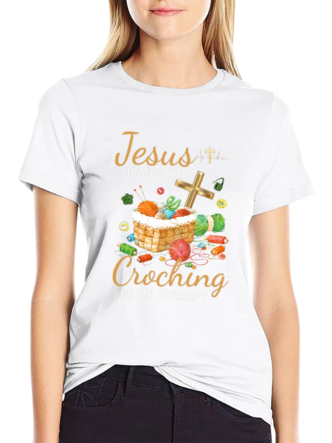 Jesus is My Savior Crochet Therapy T-Shirt - 9