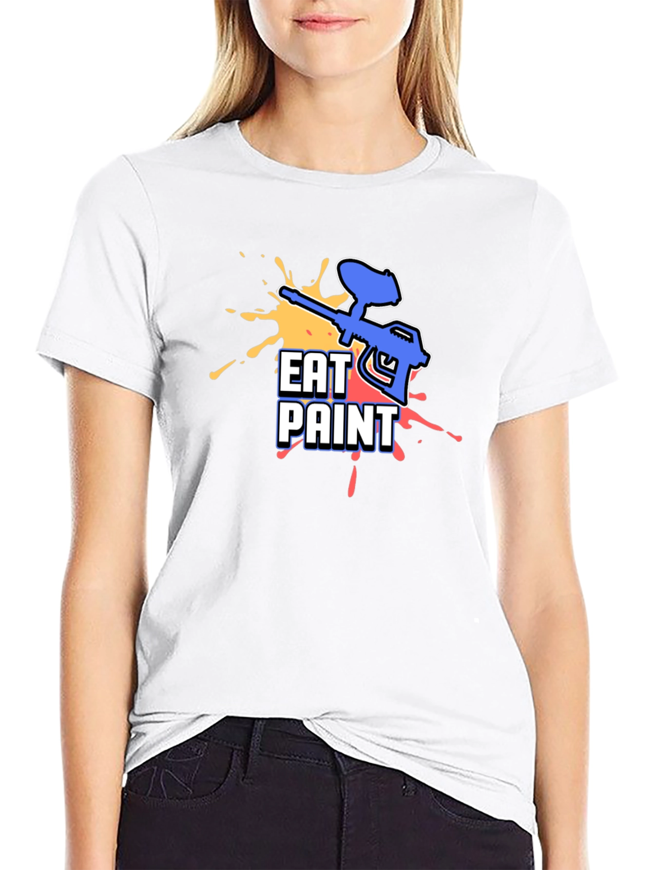 Black Eat Paint T-Shirt - Paintball Design view 9