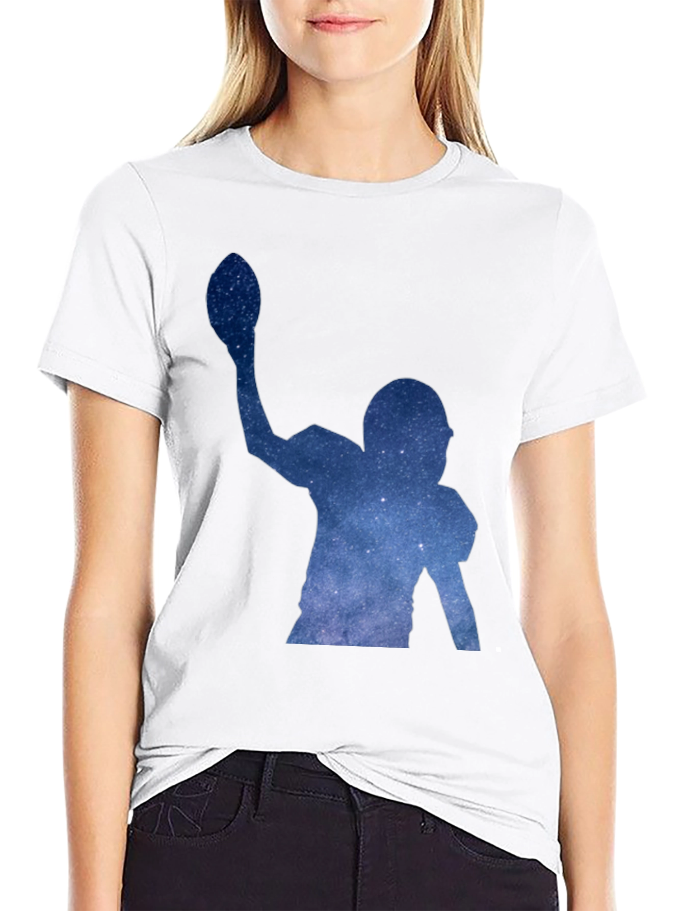 Black Football Starry Night T-Shirt view 9