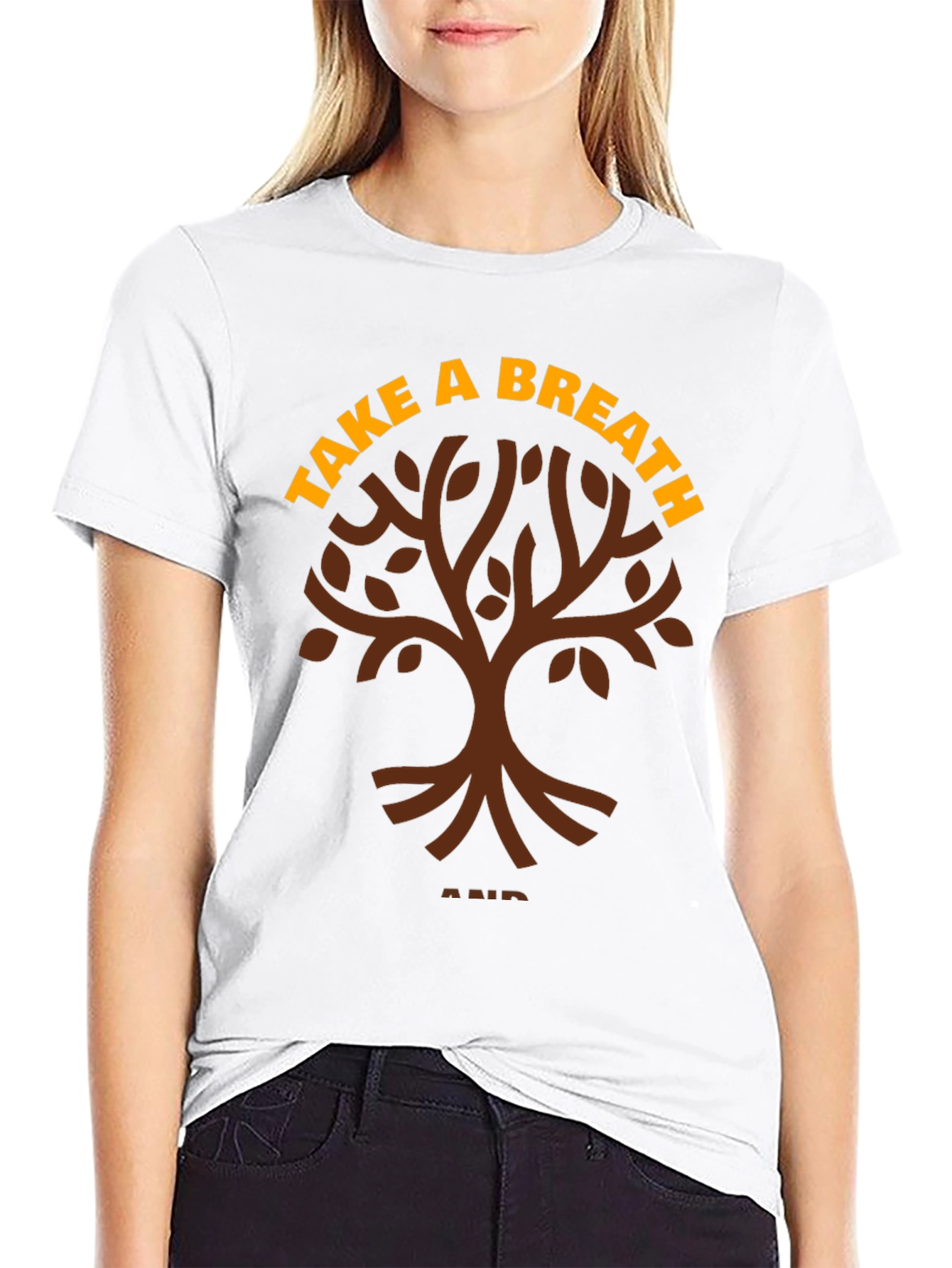 Black Take a Breath Tree Graphic T-Shirt - Relax & Unwind view 9