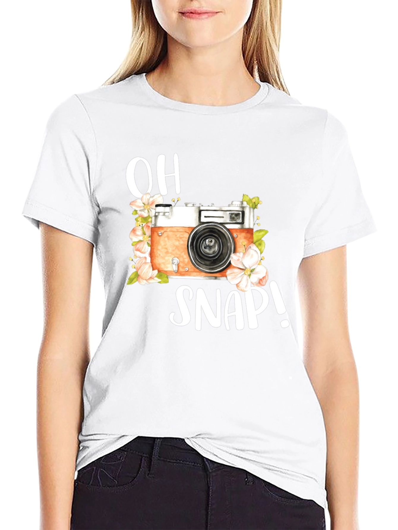 Black Retro Camera Graphic T-Shirt - Oh Snap! view 9