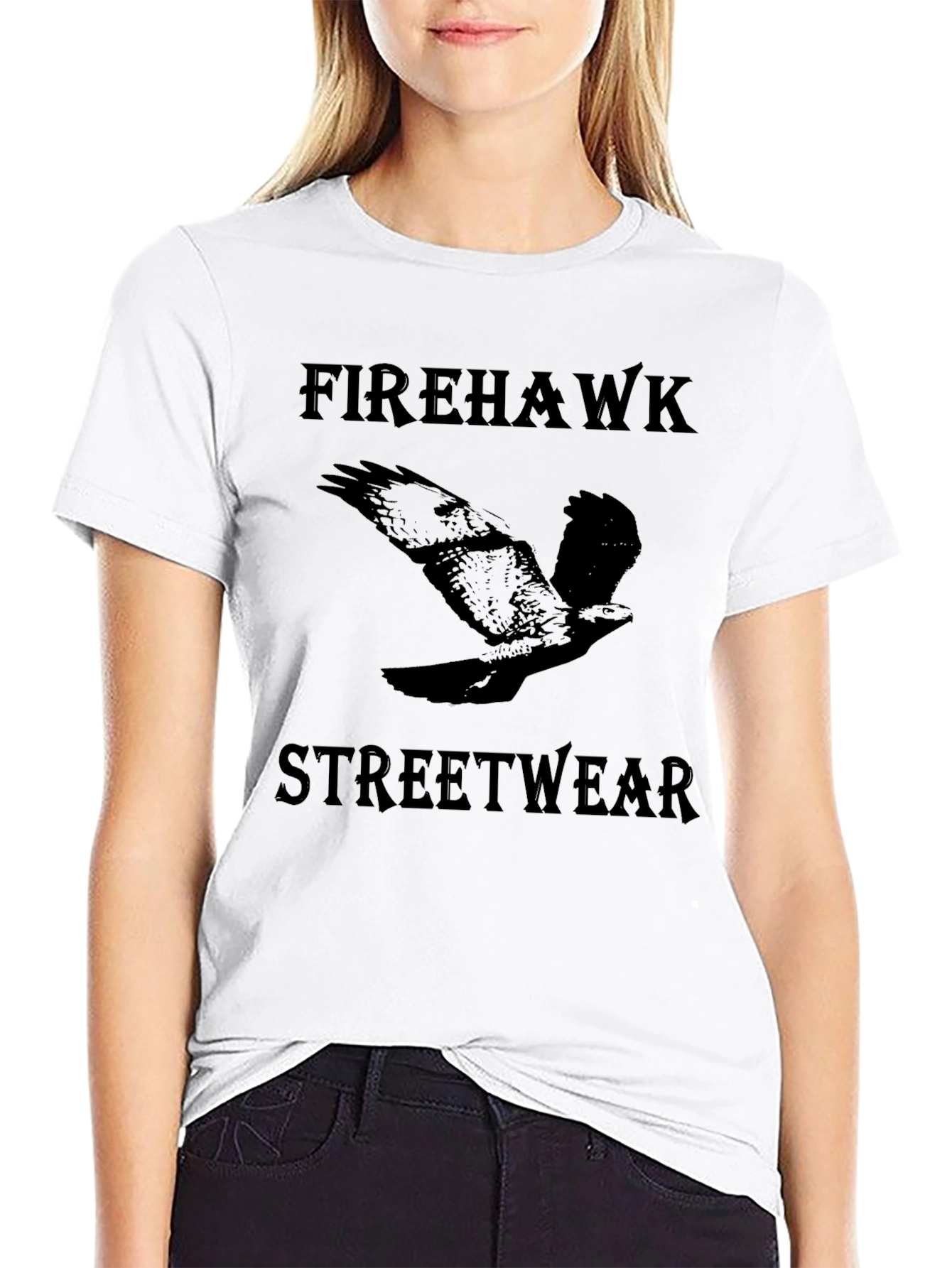 Black Firehawk Streetwear Graphic Tee - Mens view 9