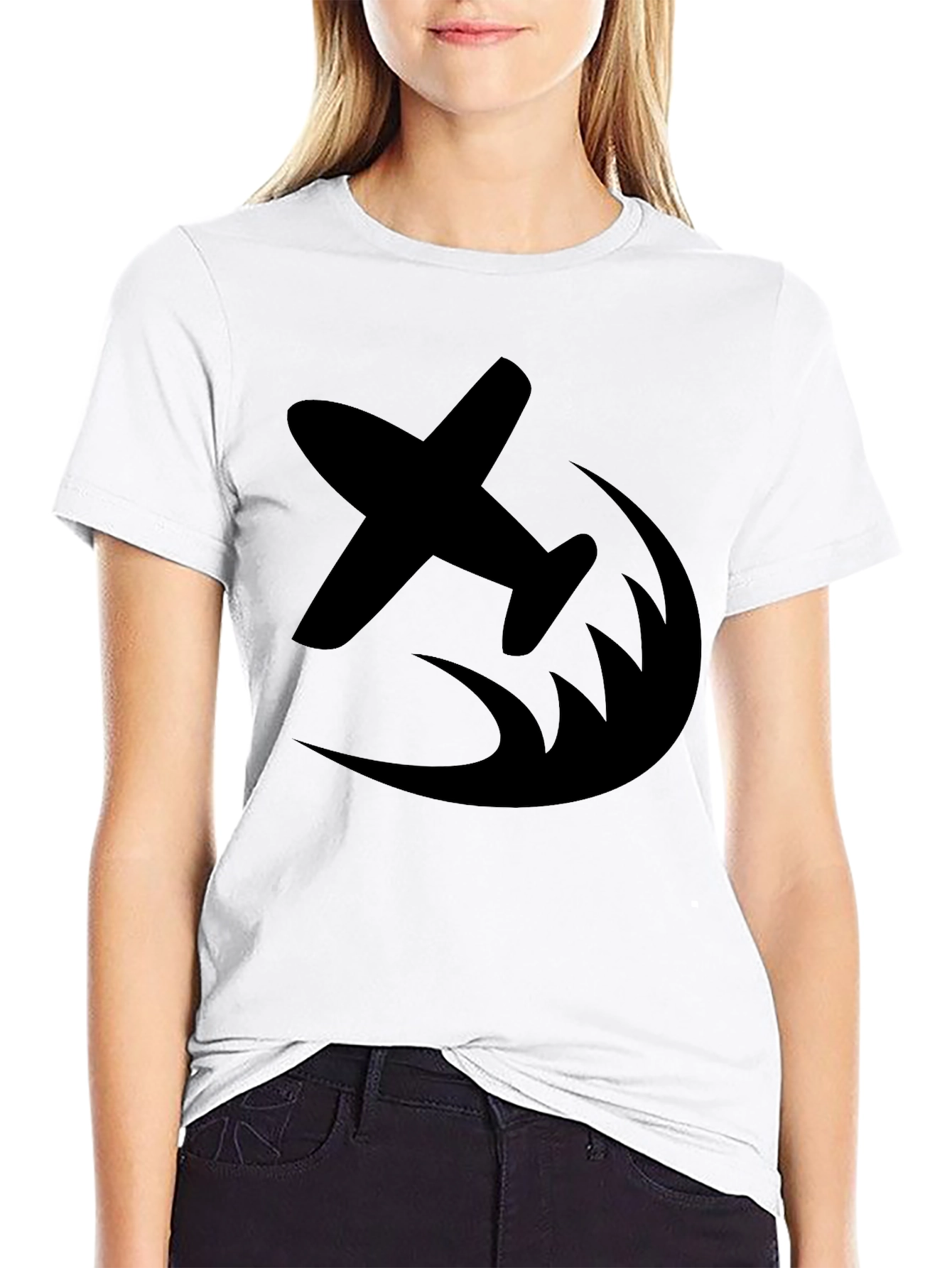 Black Airplane Graphic Tee - Fly High in Style view 9