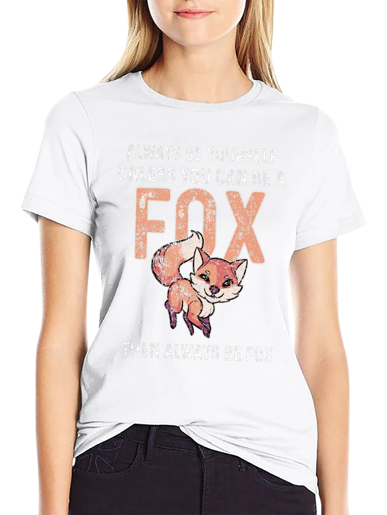 Black Funny Fox T-Shirt - Always Be Yourself Unless You Can Be A Fox view 9