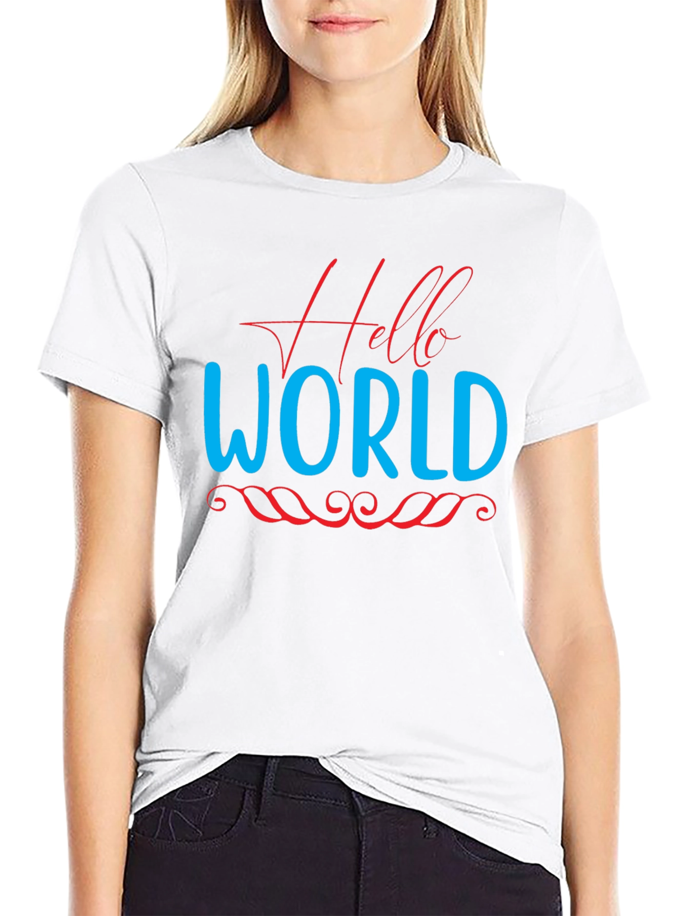 Black Hello World Graphic Tee - Black view 9