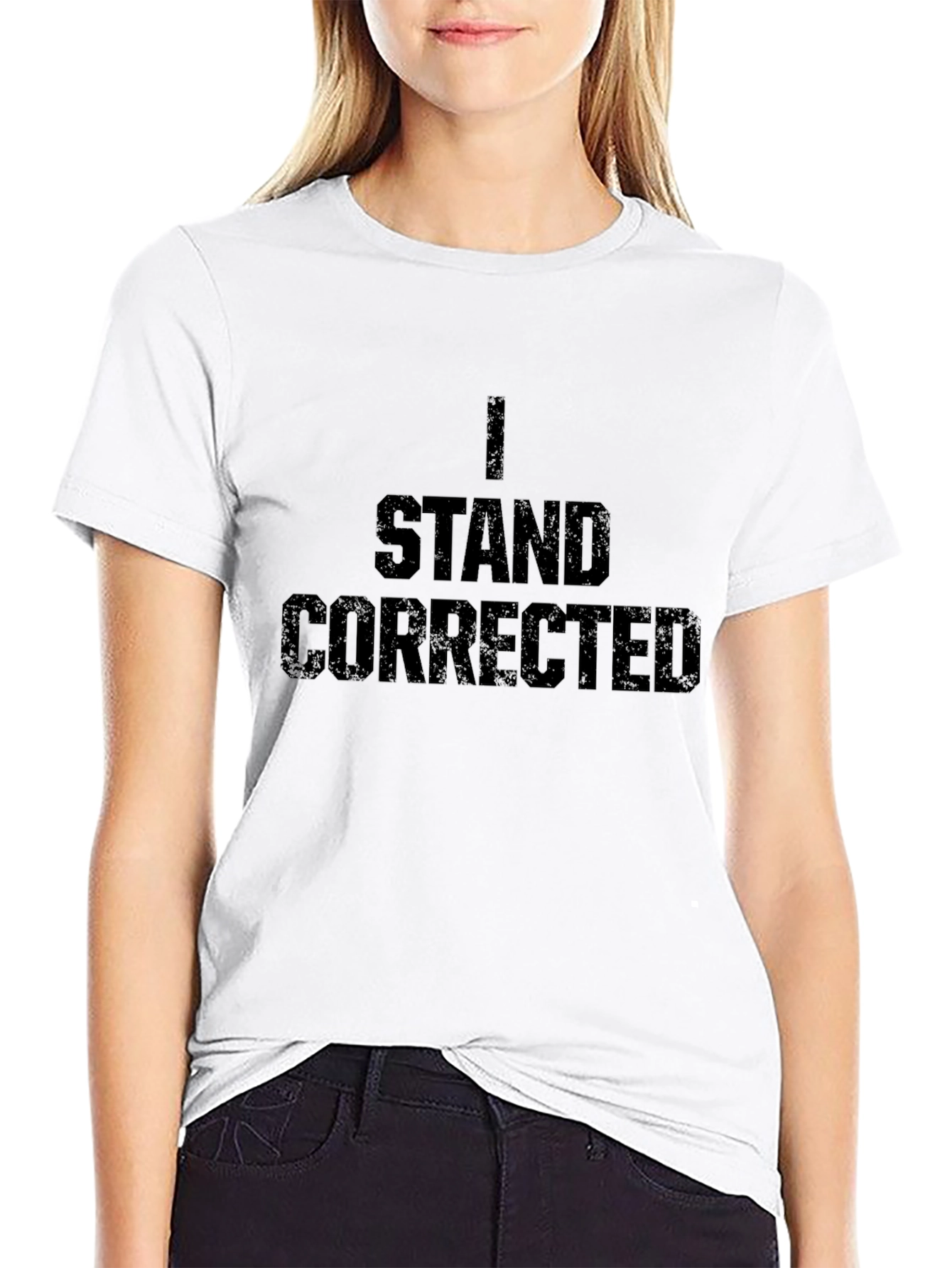 Black I Stand Corrected Graphic Tee - Funny Sarcastic T-Shirt view 9