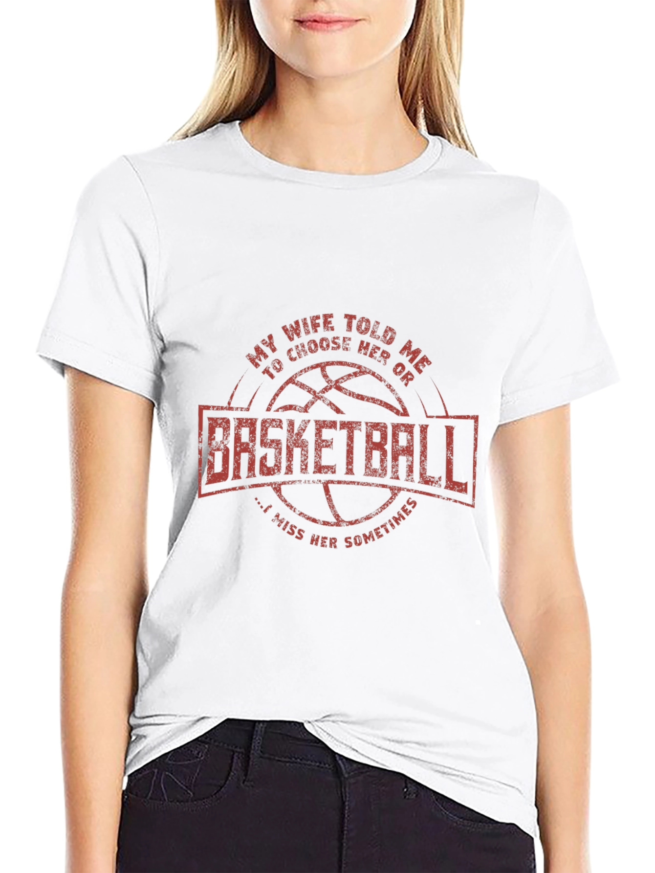 Black Basketball Lover's Tee: My Wife Told Me To Choose view 9
