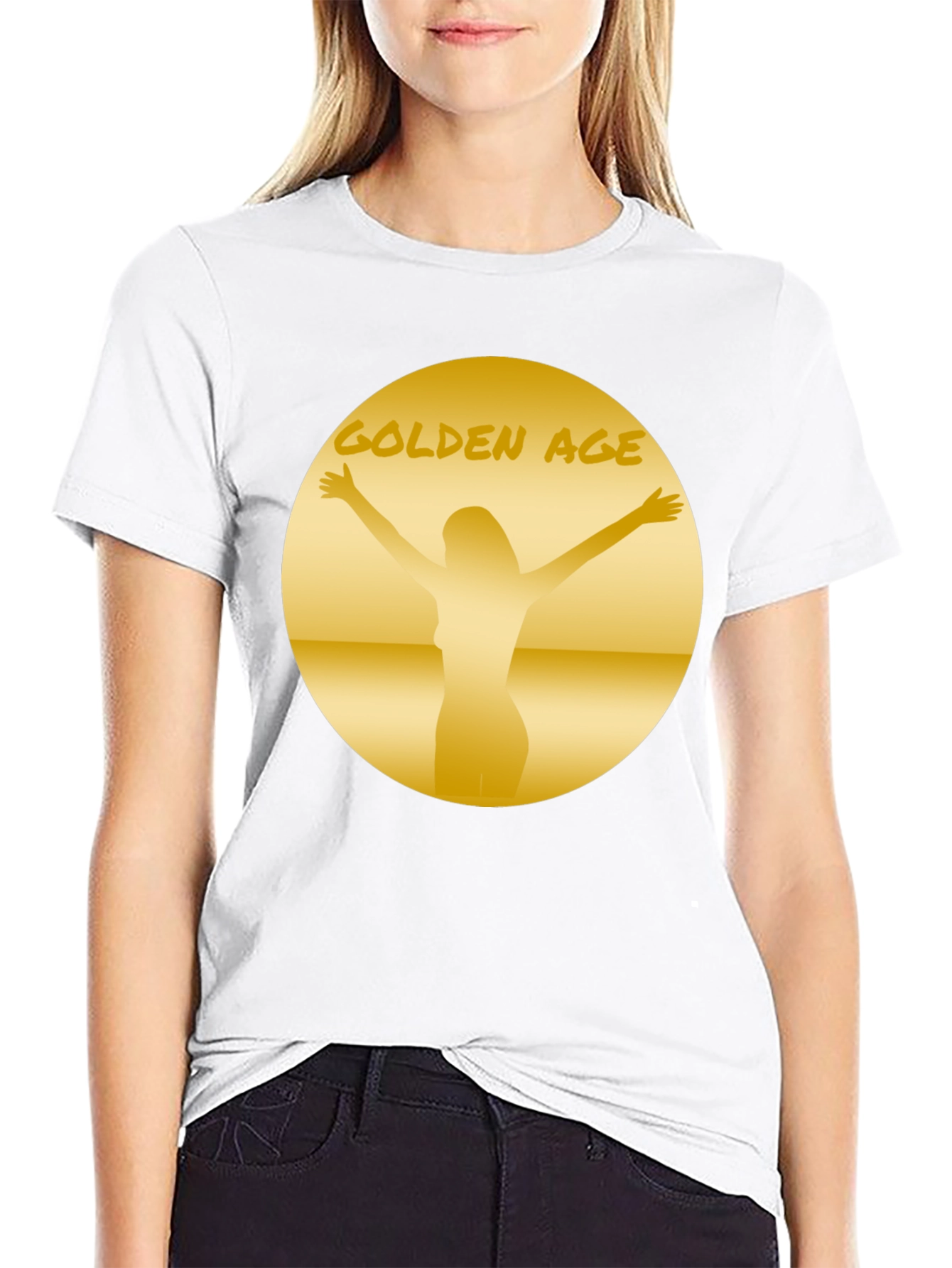 Black Golden Age Graphic Tee - Black Cotton T-Shirt view 9