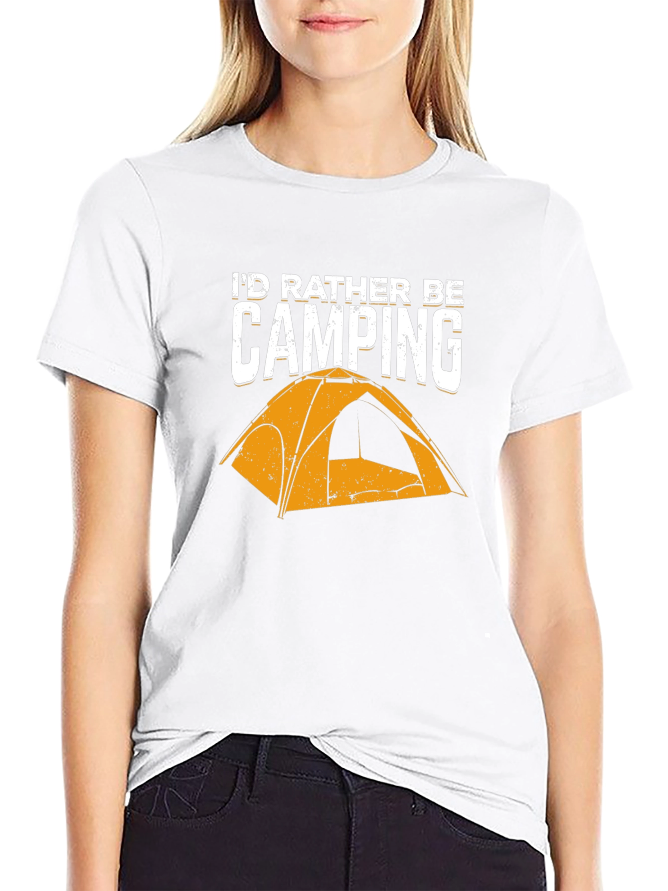 Black I'd Rather Be Camping Graphic T-Shirt view 9