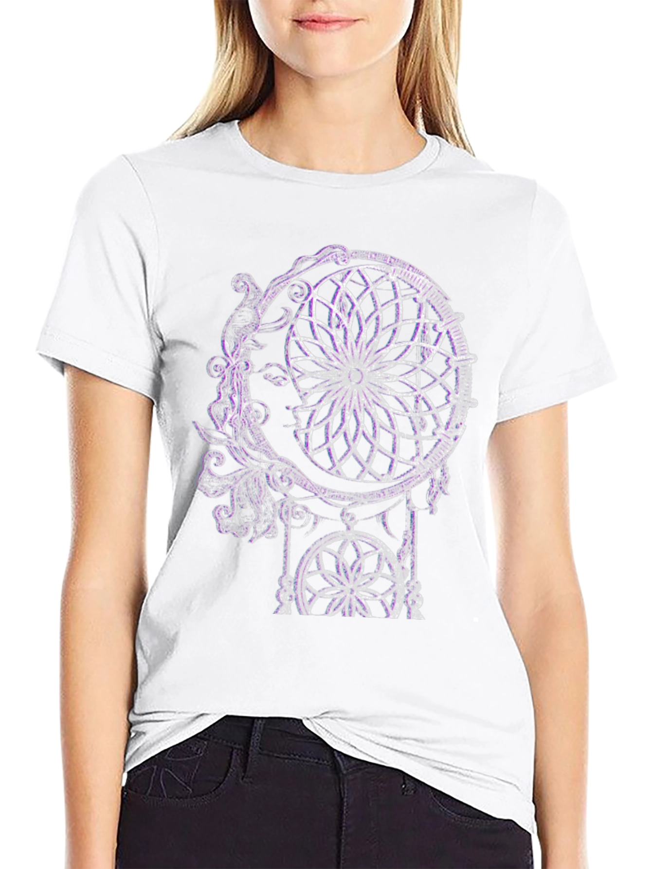 Black Dreamcatcher Graphic Tee - Black Cotton Blend view 9
