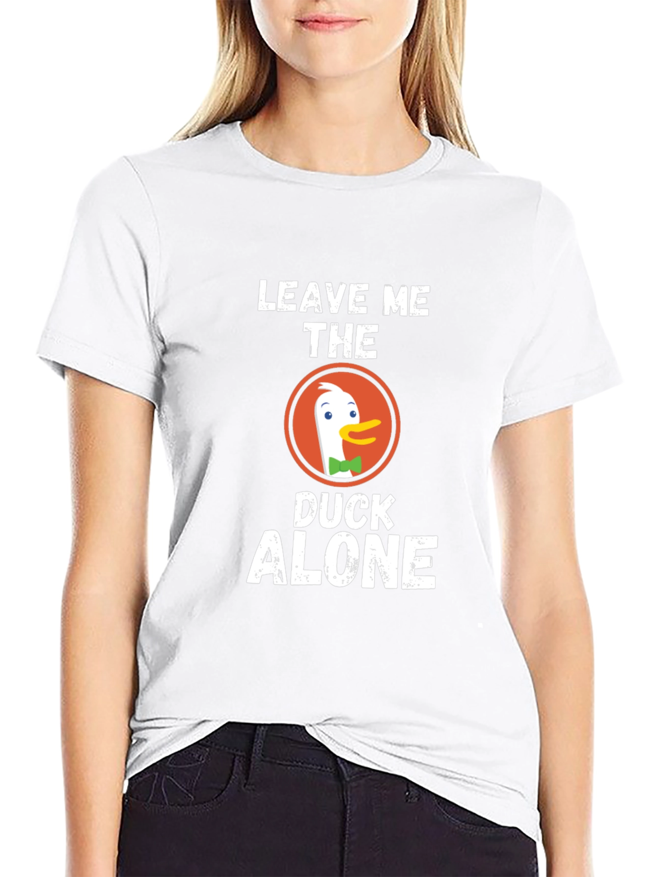 Black Leave Me The Duck Alone T-Shirt, Funny Duck Tee view 9