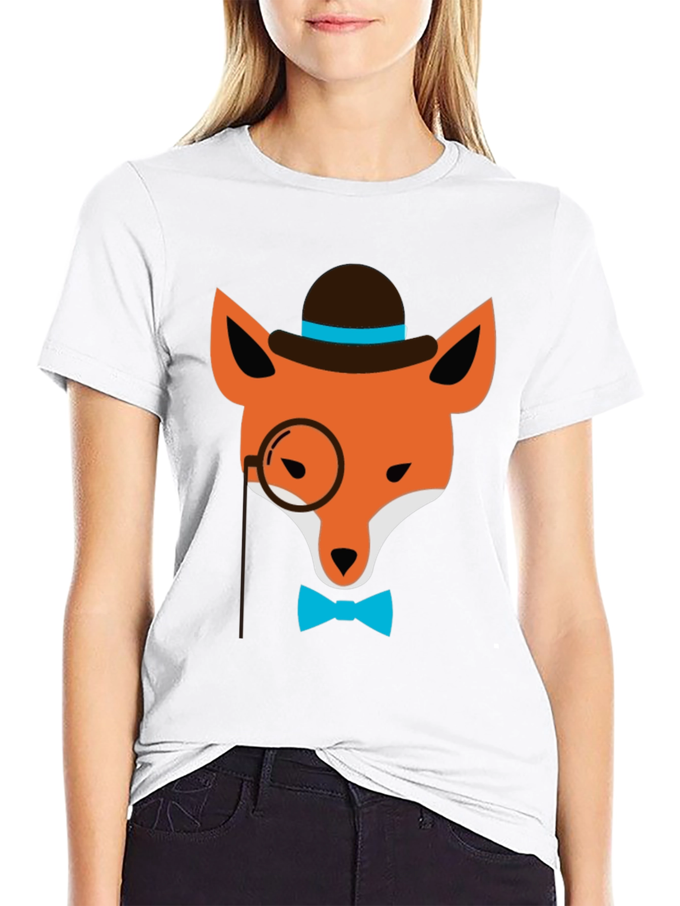 Black Dapper Fox Graphic Tee - Stylish Animal Print view 9