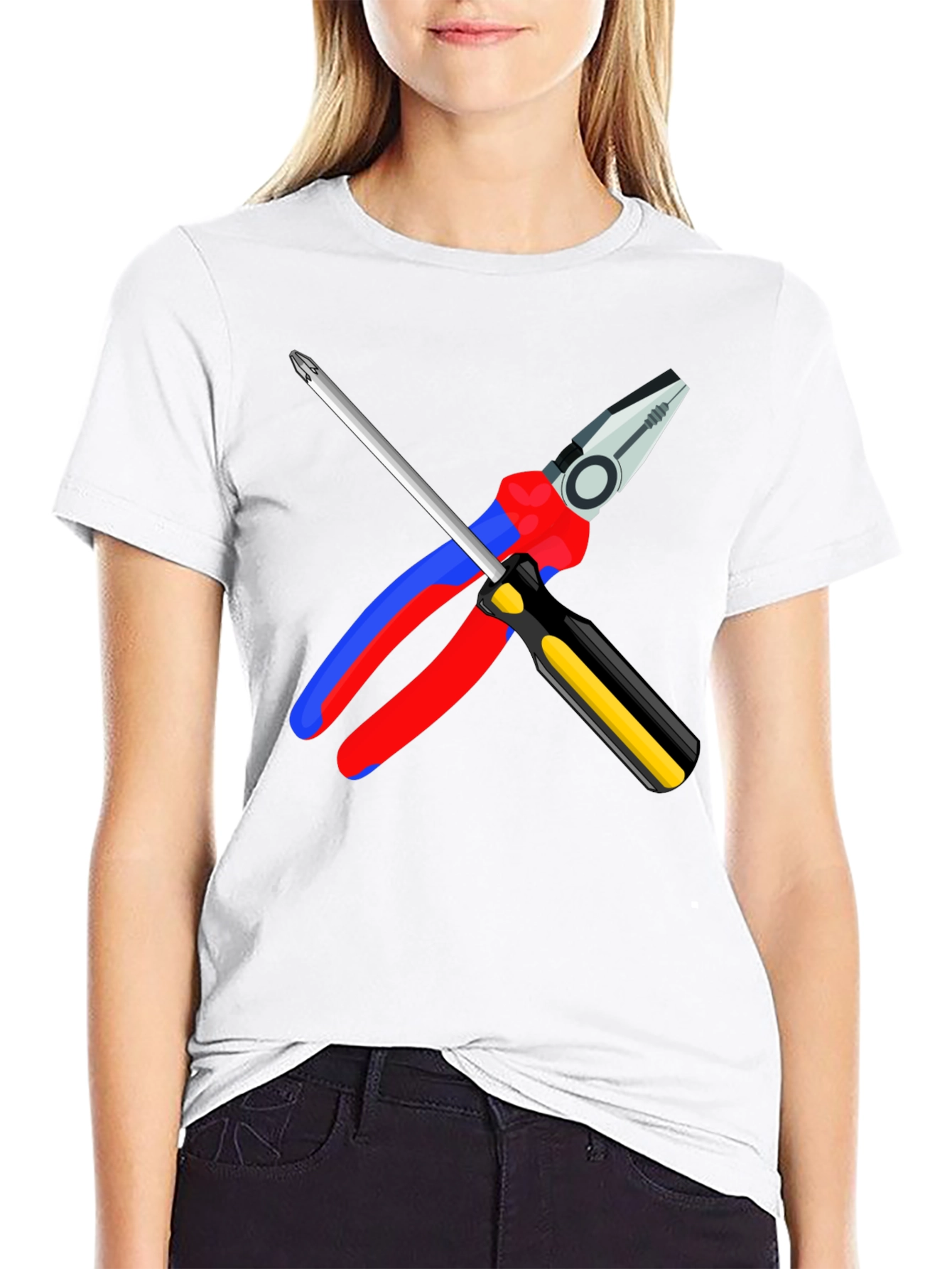 Electrician's Tool T-Shirt: Pliers & Screwdriver Graphic - 9