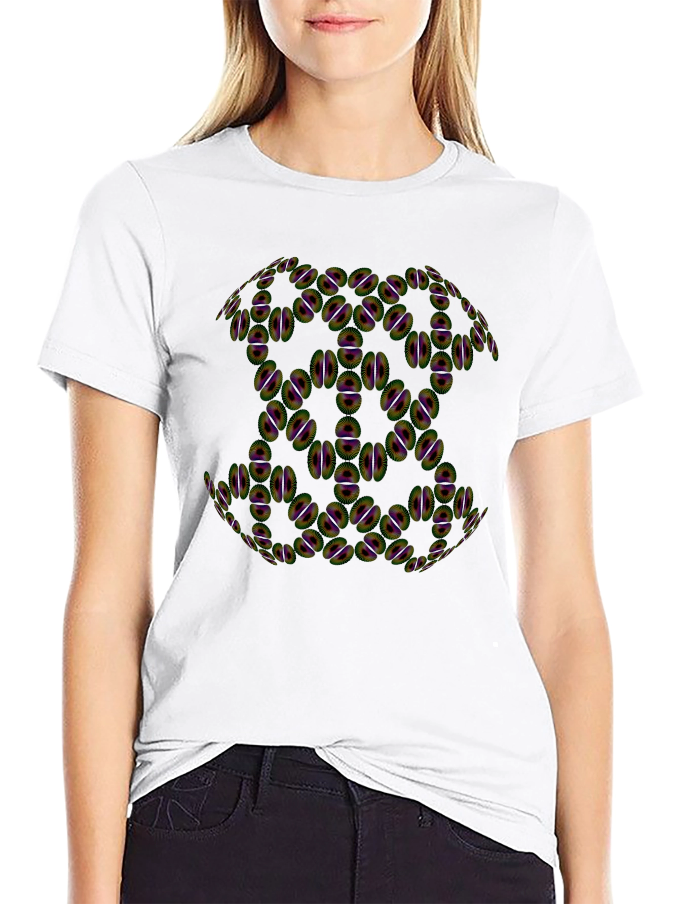 Black Abstract Pattern Black T-Shirt view 9