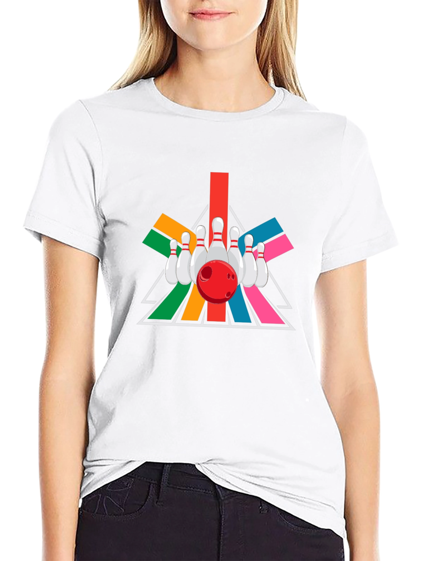 Black Retro Bowling Strike T-Shirt view 9