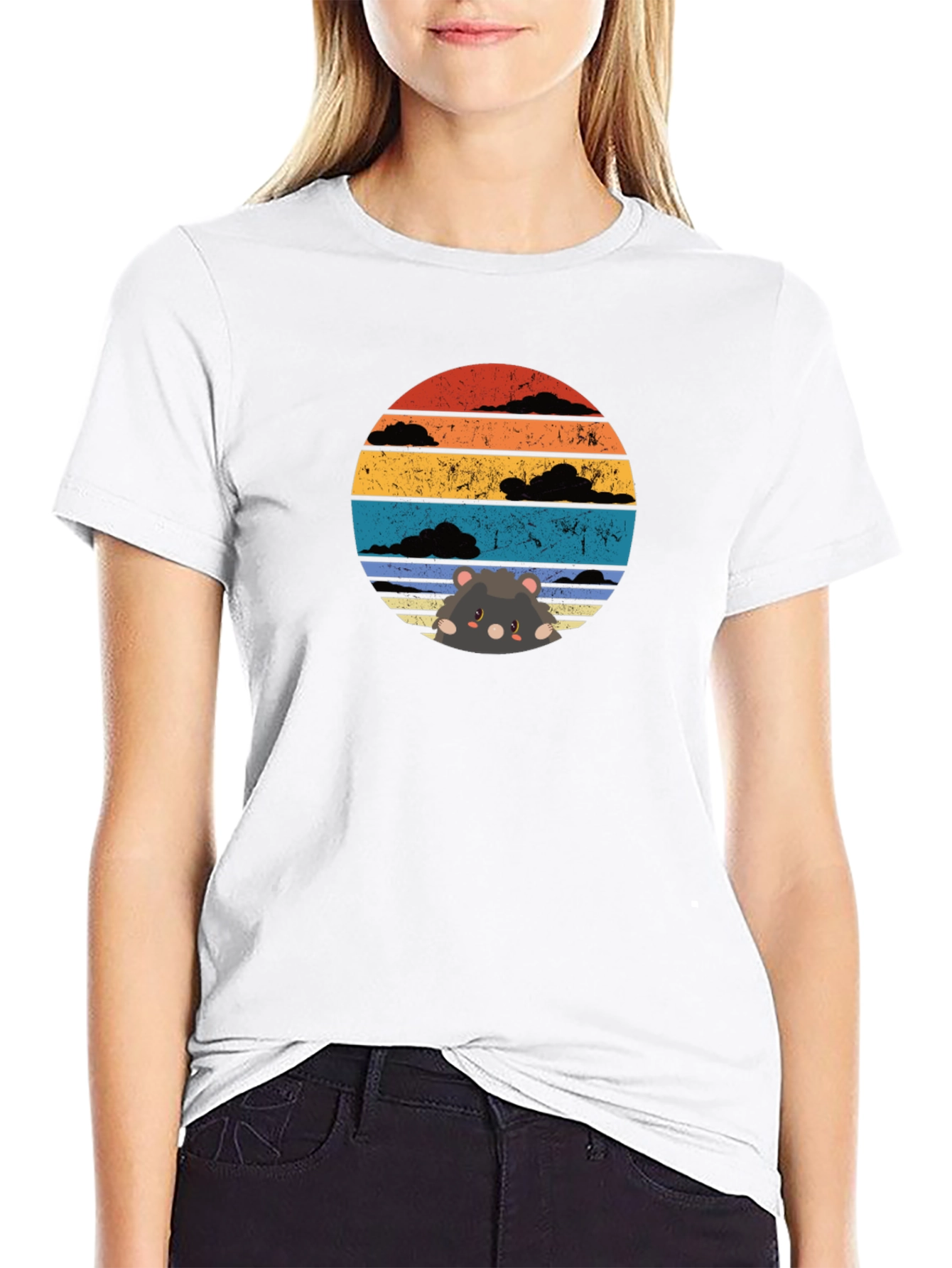 Black Sunset Hamster T-Shirt view 9