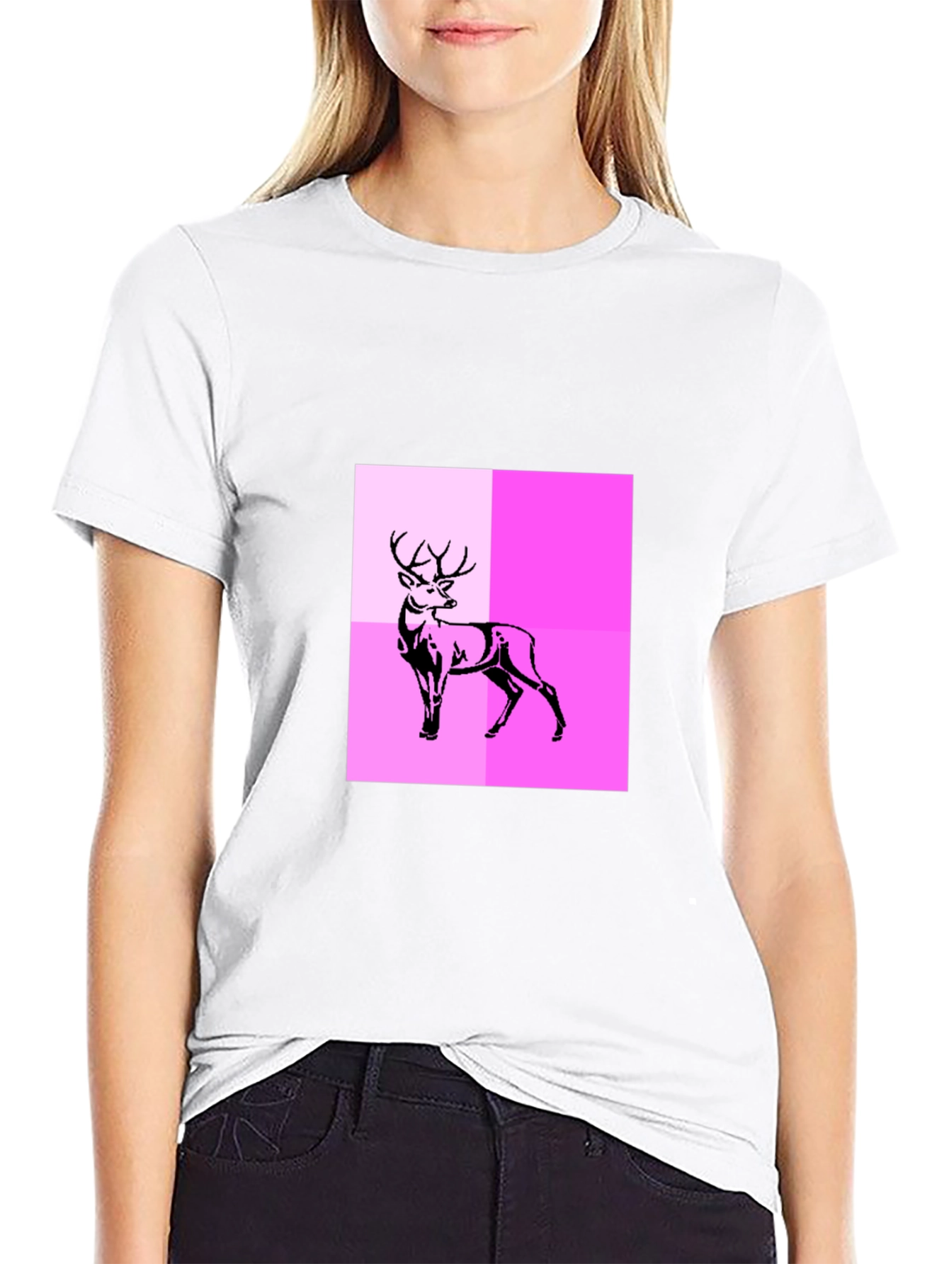Black Deer Graphic Tee - Modern Abstract Design view 9
