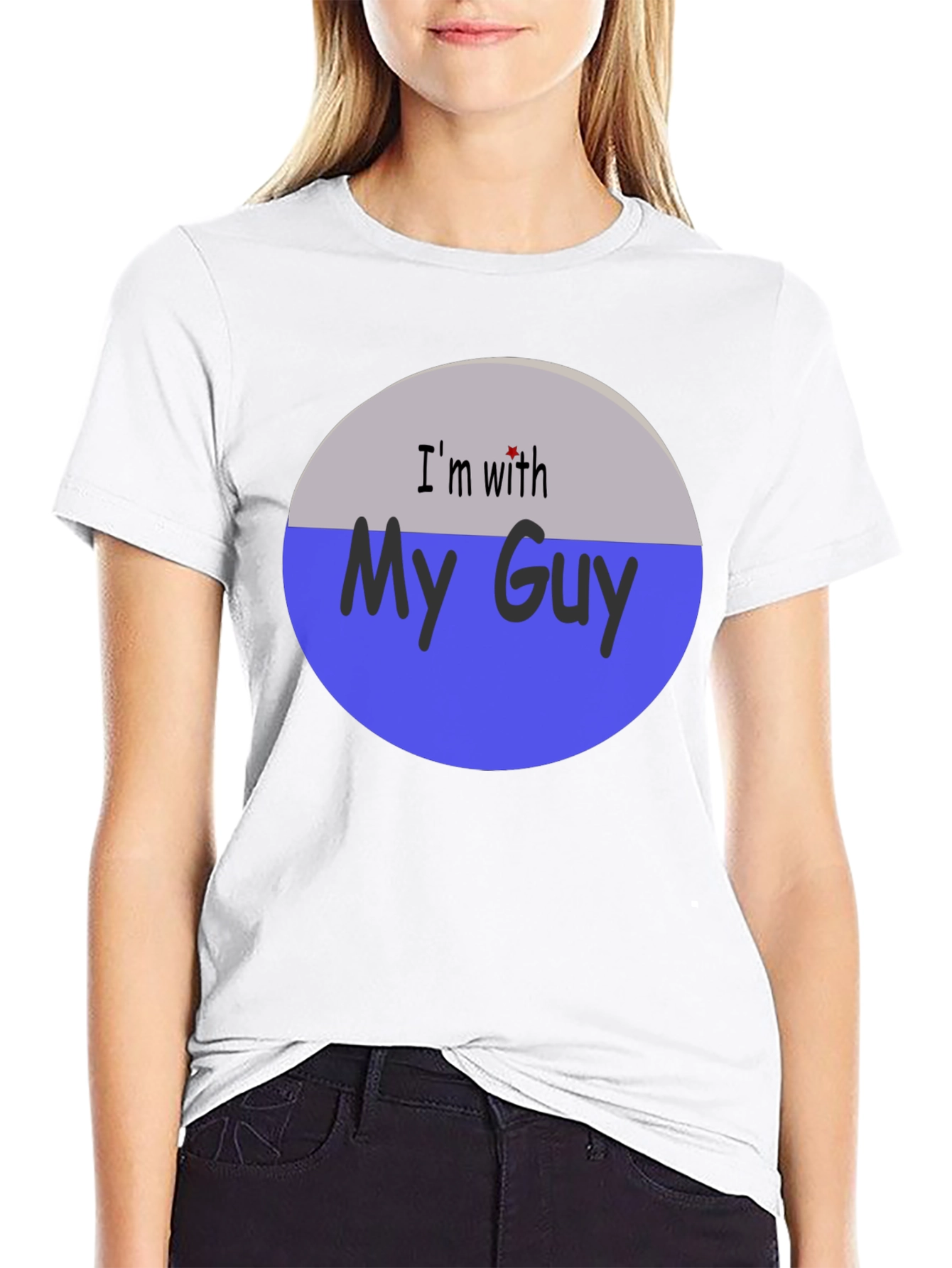 Black I'm With My Guy Graphic T-Shirt view 9