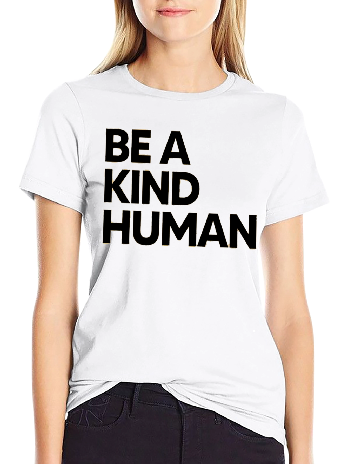 Black Be A Kind Human T-Shirt - Stylish Statement Tee view 9