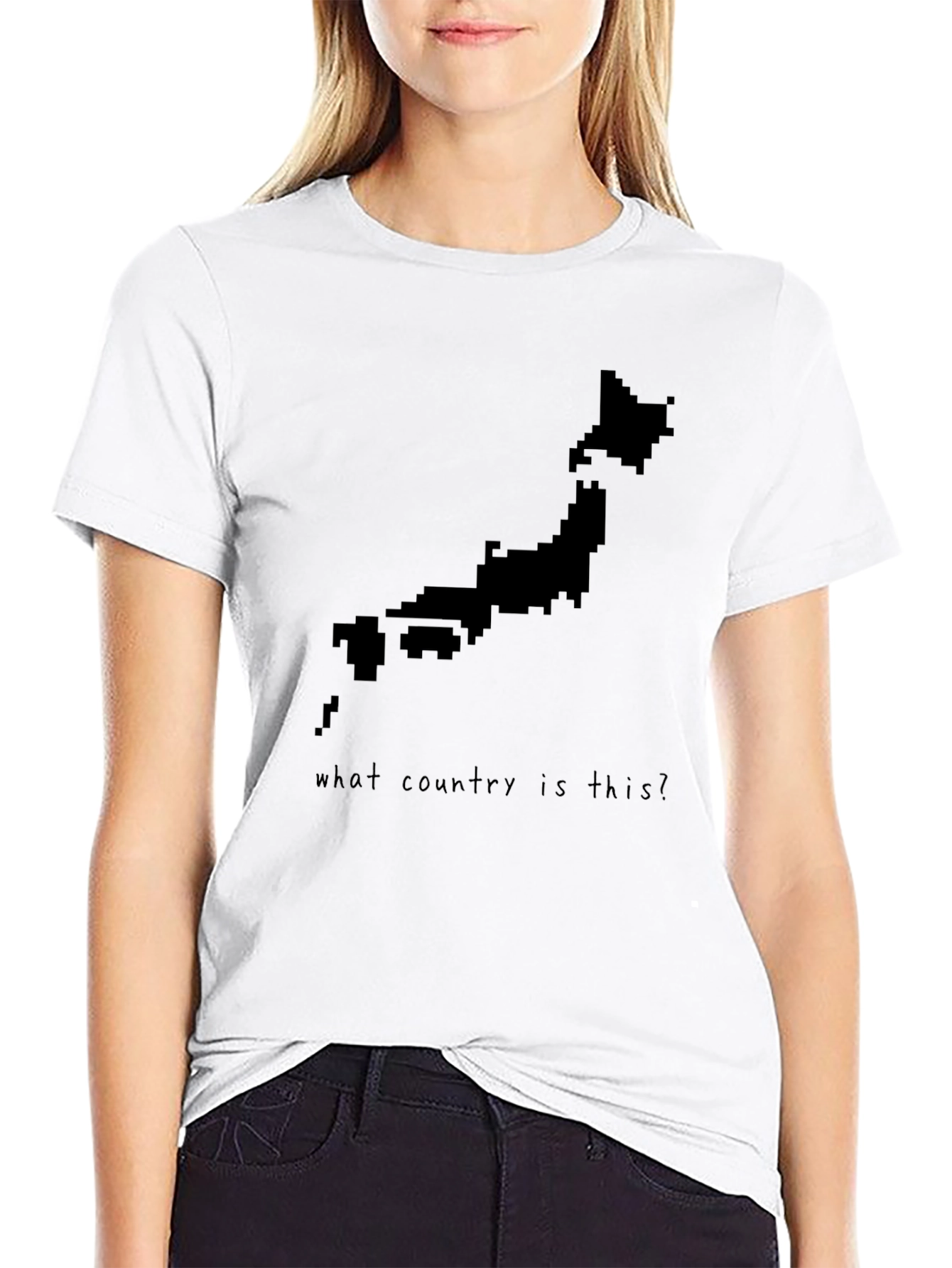 Black Japan Map Pixel Art T-Shirt -  Country Lover Tee view 9