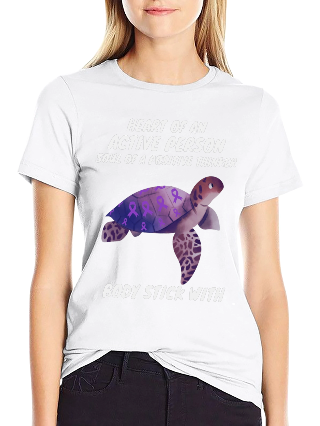 Black Turtle Positive Thinker T-Shirt view 9