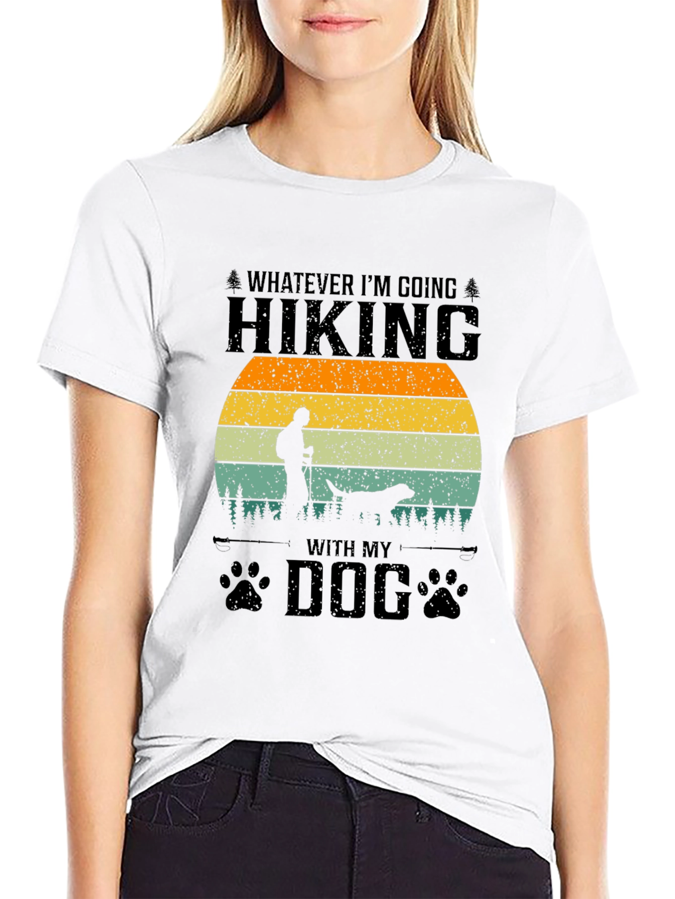 Black Hiking With My Dog Graphic Tee view 9