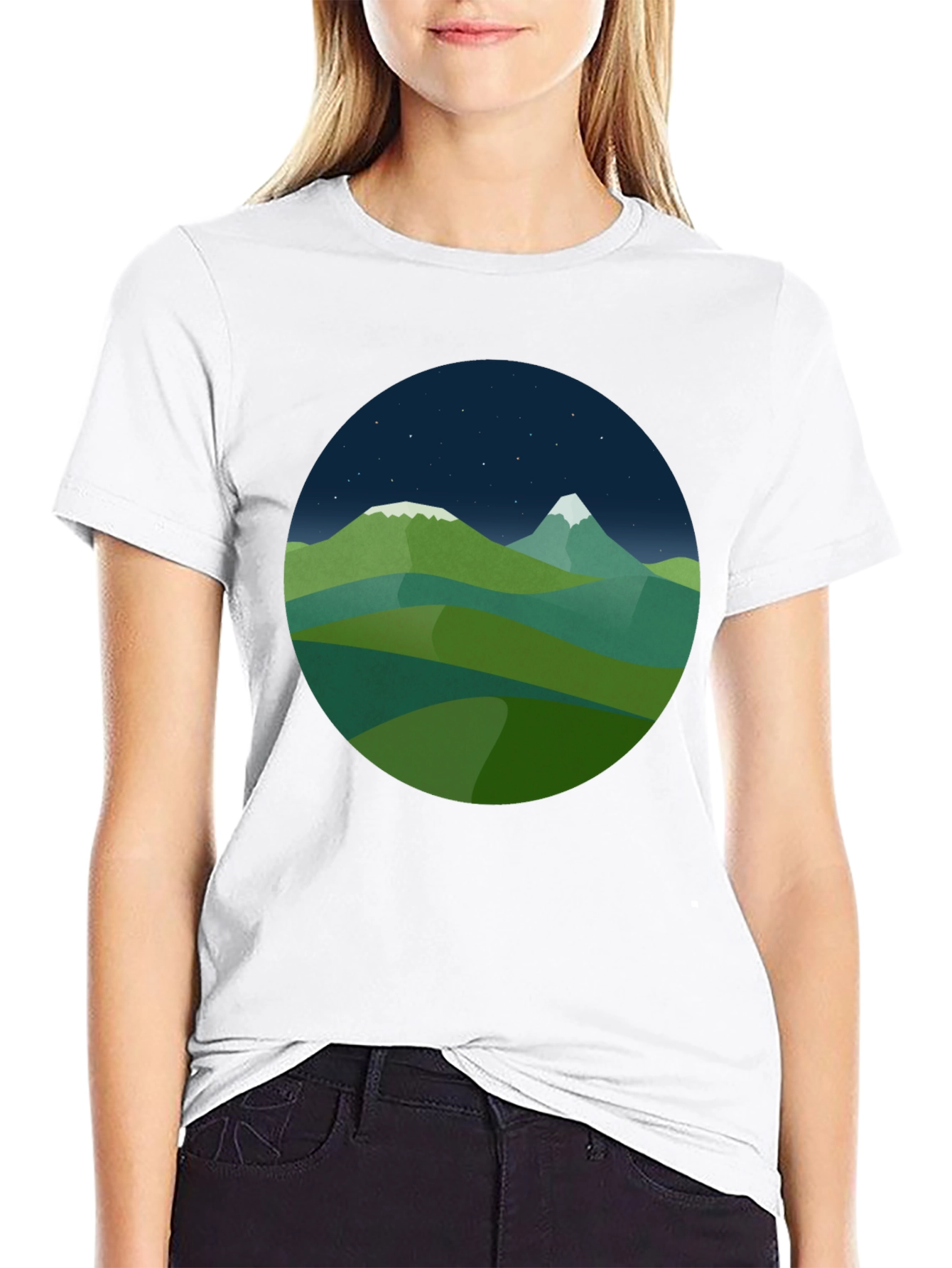 Black Mountain Vista Graphic Tee - Black Cotton Blend view 9
