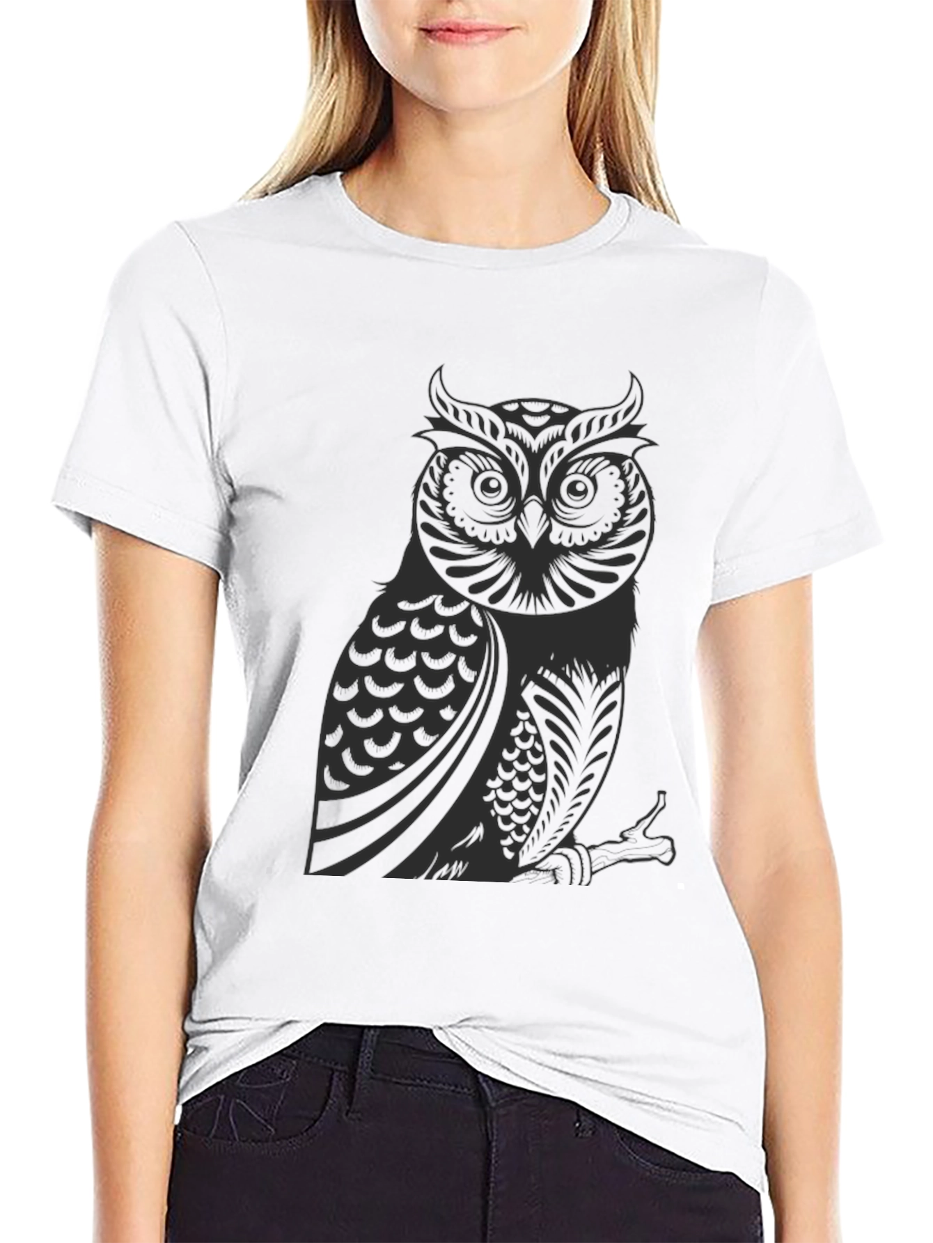 Black Owl Graphic T-Shirt - Soft Cotton Tee view 9