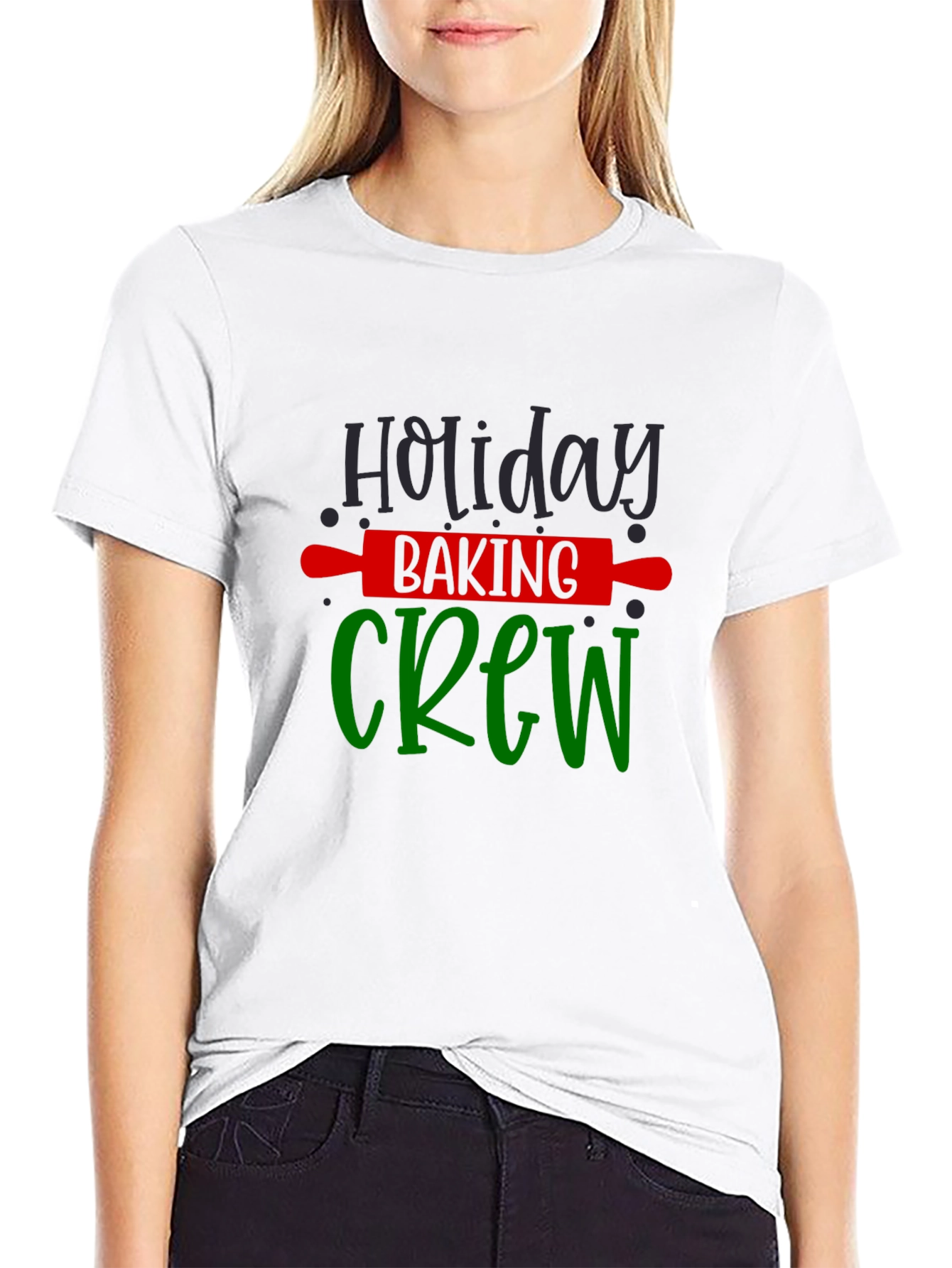 Black Holiday Baking Crew T-Shirt - Festive Fun! view 9