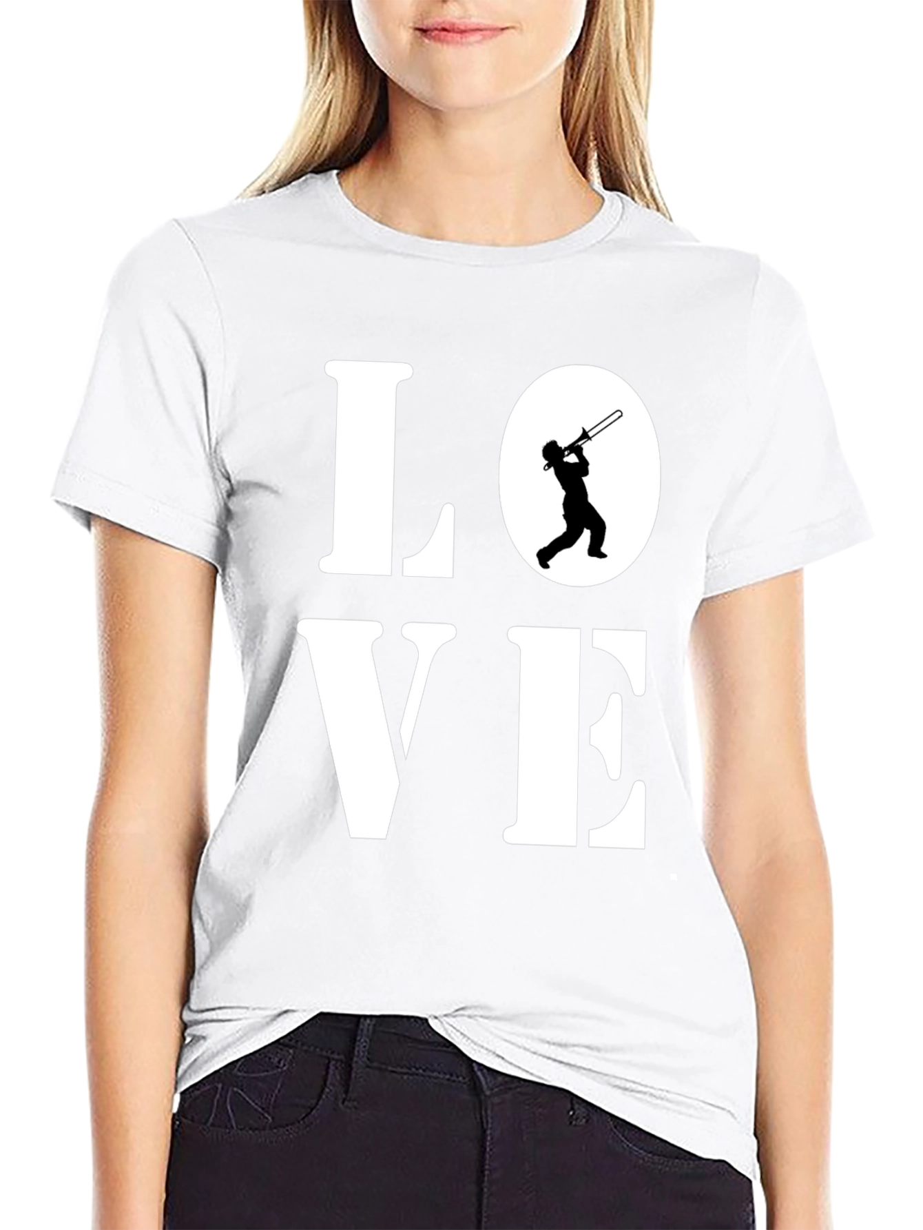 Black Love Trombone T-Shirt - Music Lover Tee view 9
