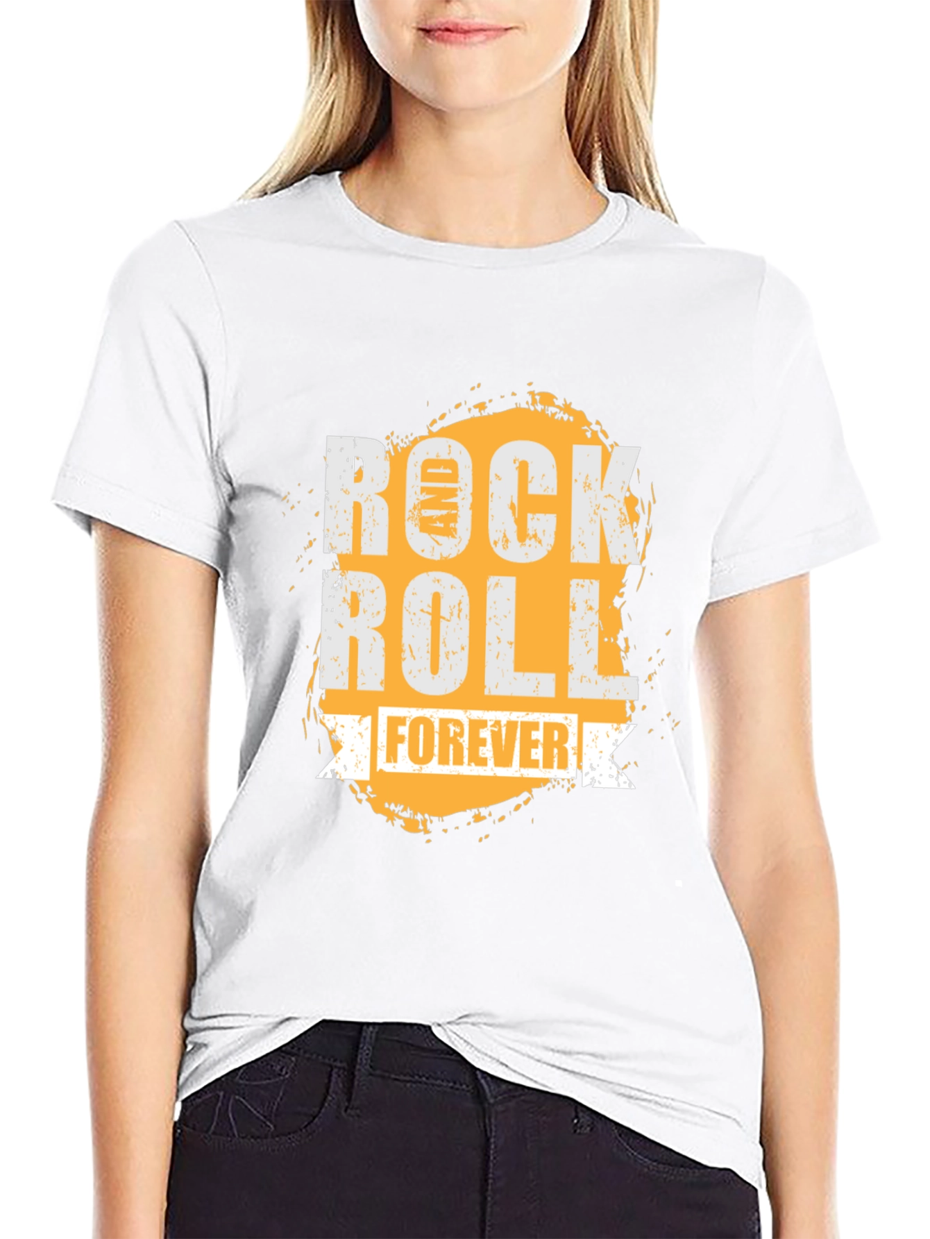 Black Rock and Roll Forever Graphic T-Shirt view 9