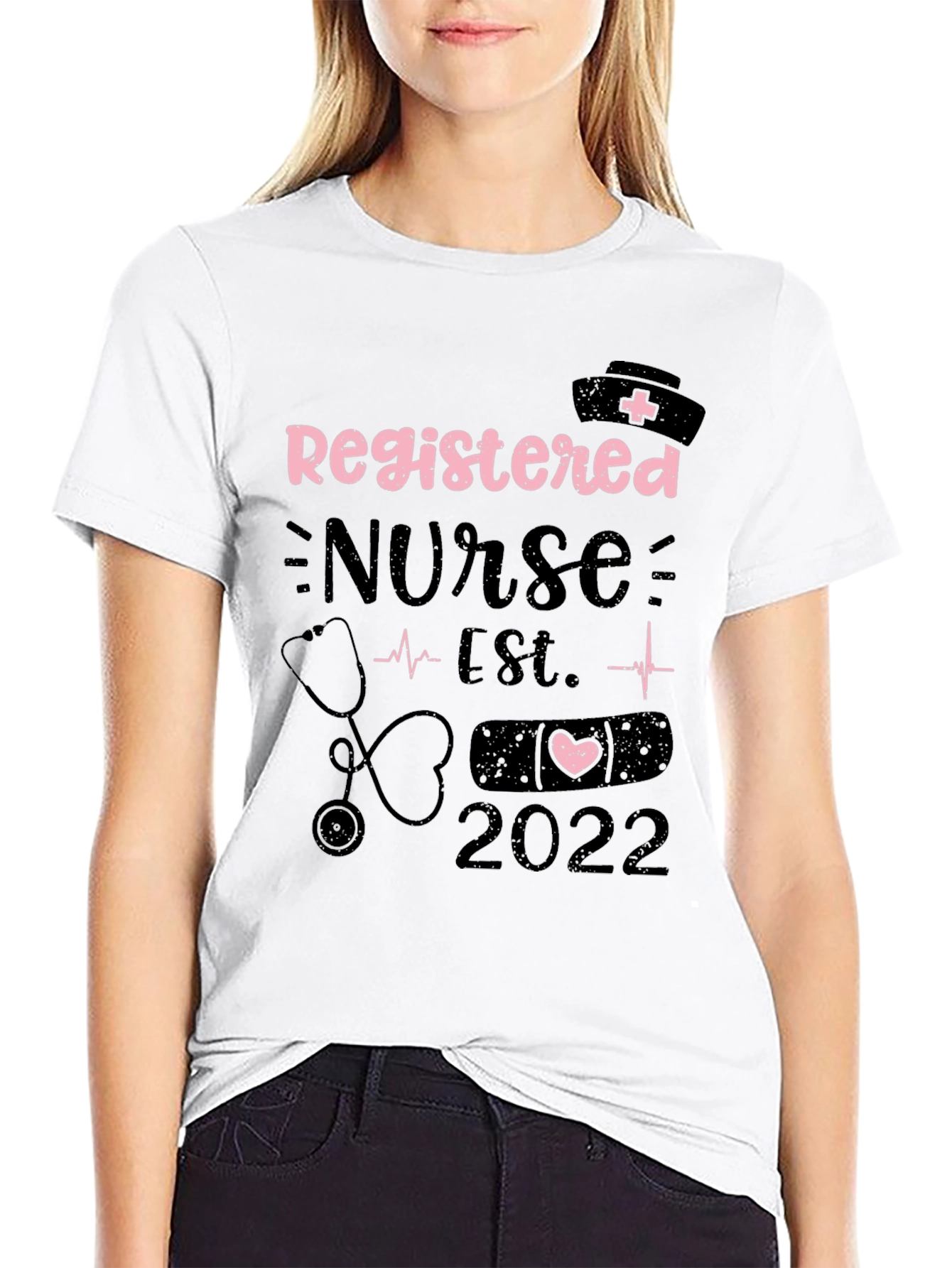 Black Registered Nurse Est. 2022 T-Shirt - Medical Professional Tee view 9