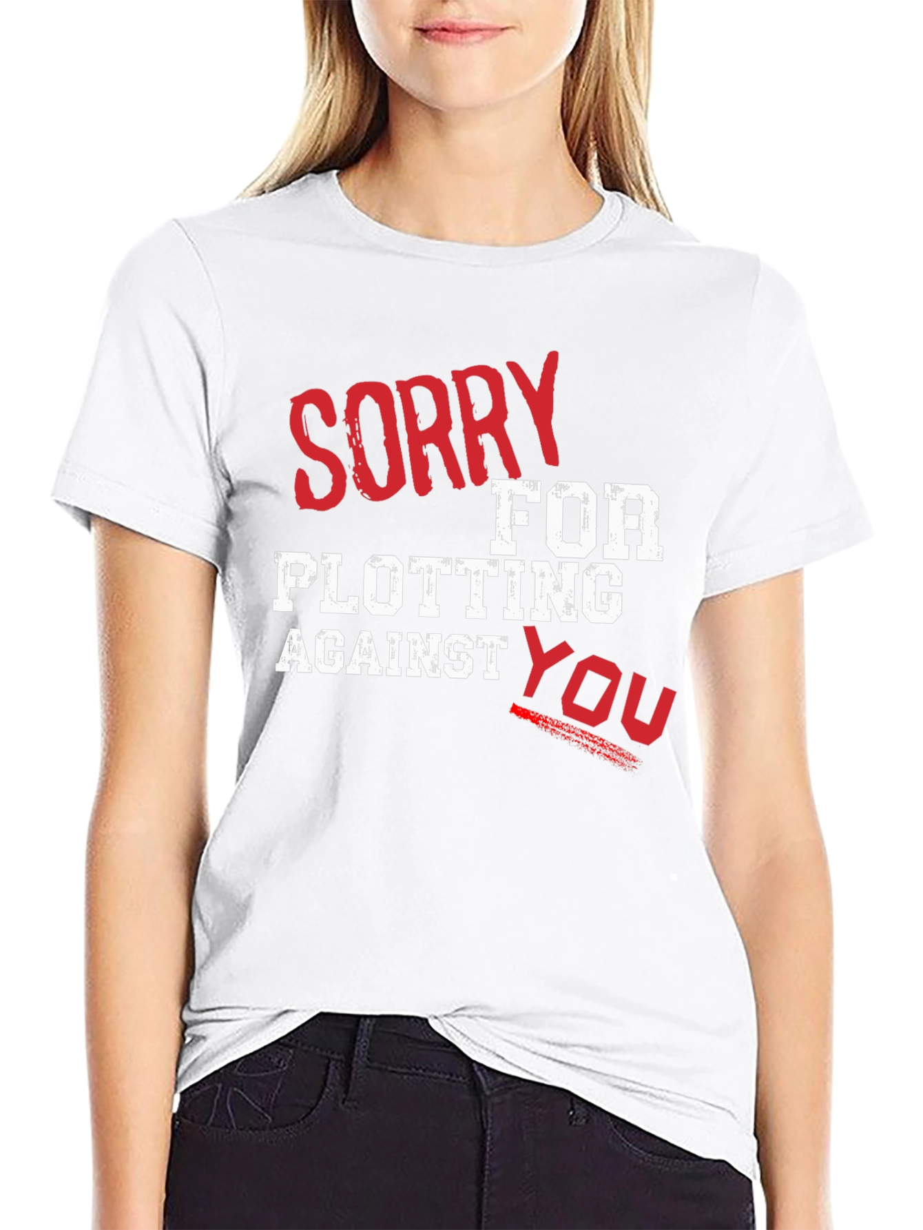Black Sorry For Plotting T-Shirt - Funny Graphic Tee view 9