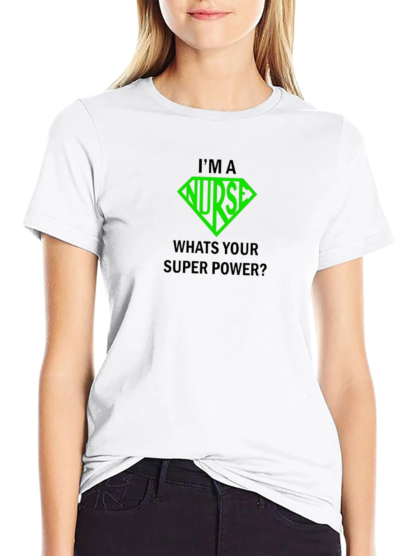 Black Nurse Super Power T-Shirt - Black view 9